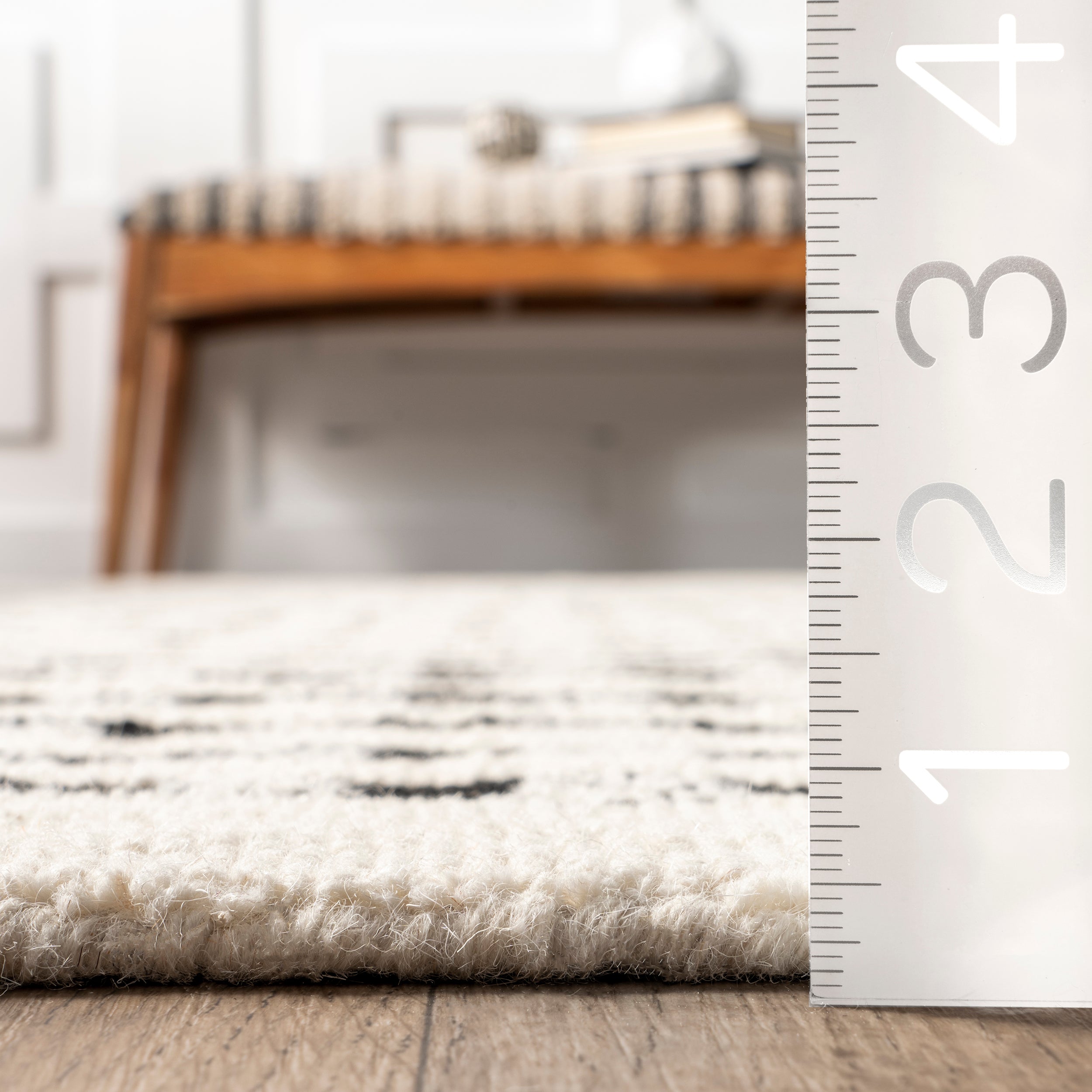 Adahlia Checkered Wool Area Rug - Image 3