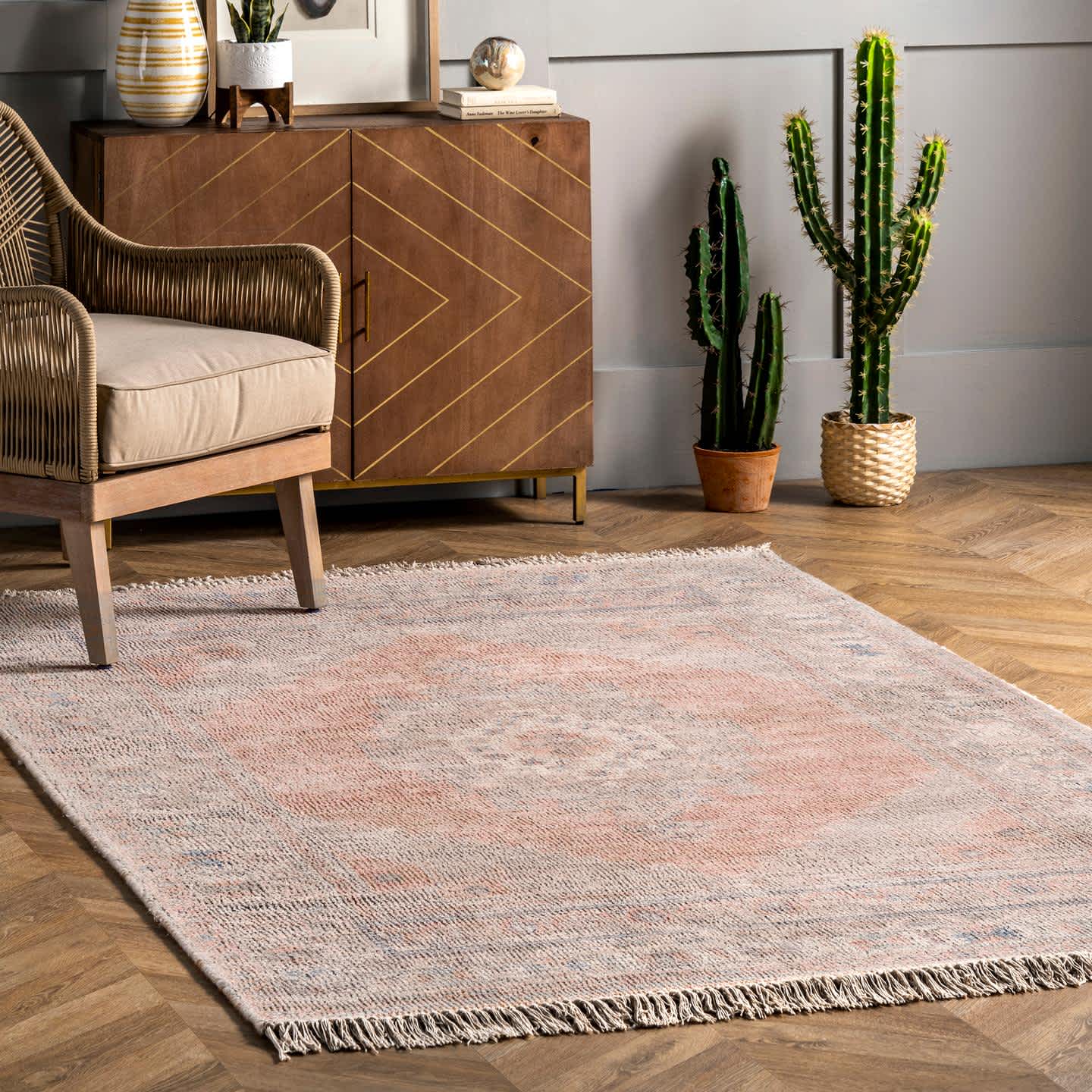 Gypsy Vintage Medallion Tassel Area Rug - Image 2