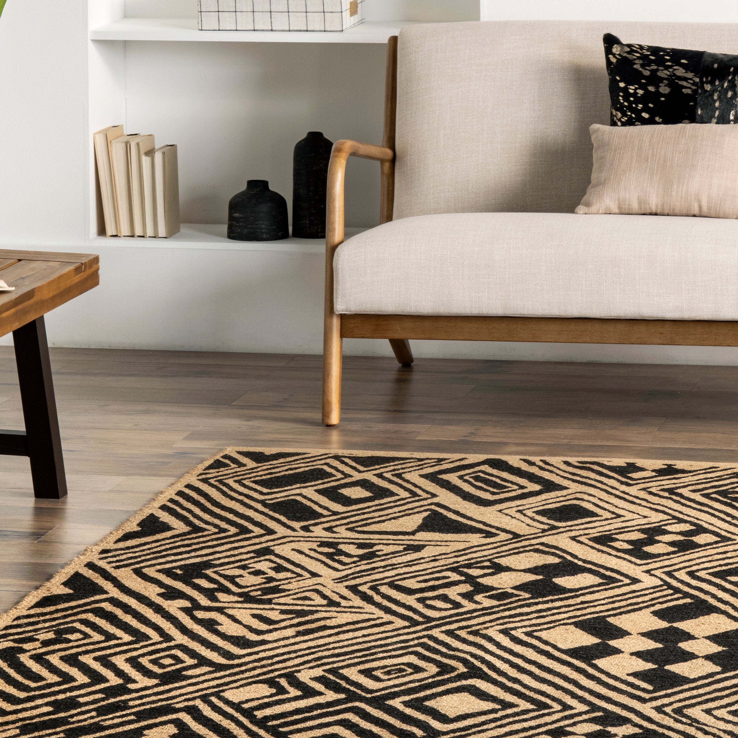 Merissa Tribal Lattice Jute Area Rug - Image 9