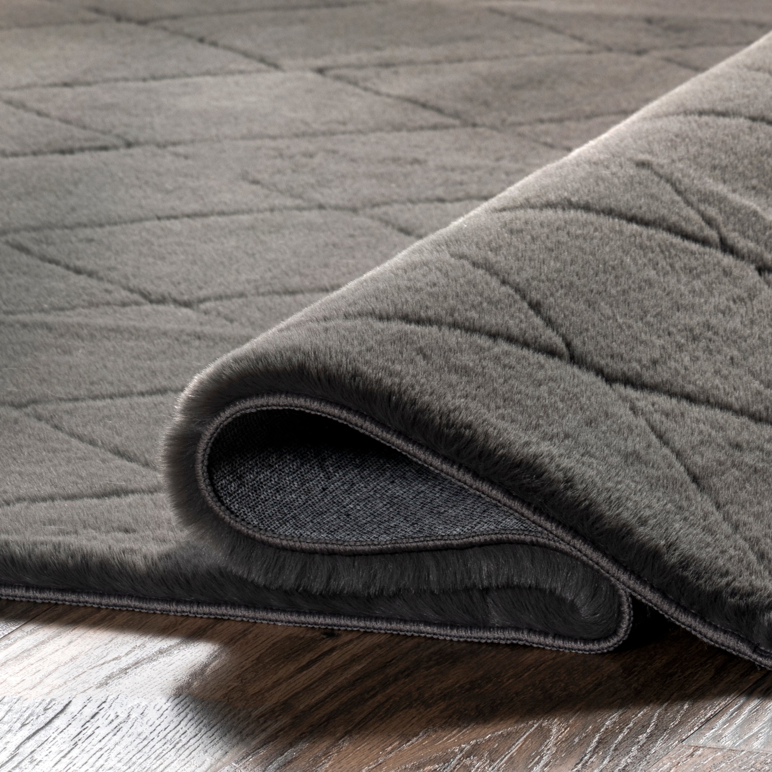 Amy Casual Faux Rabbit Machine Washable Area Rug - Image 14