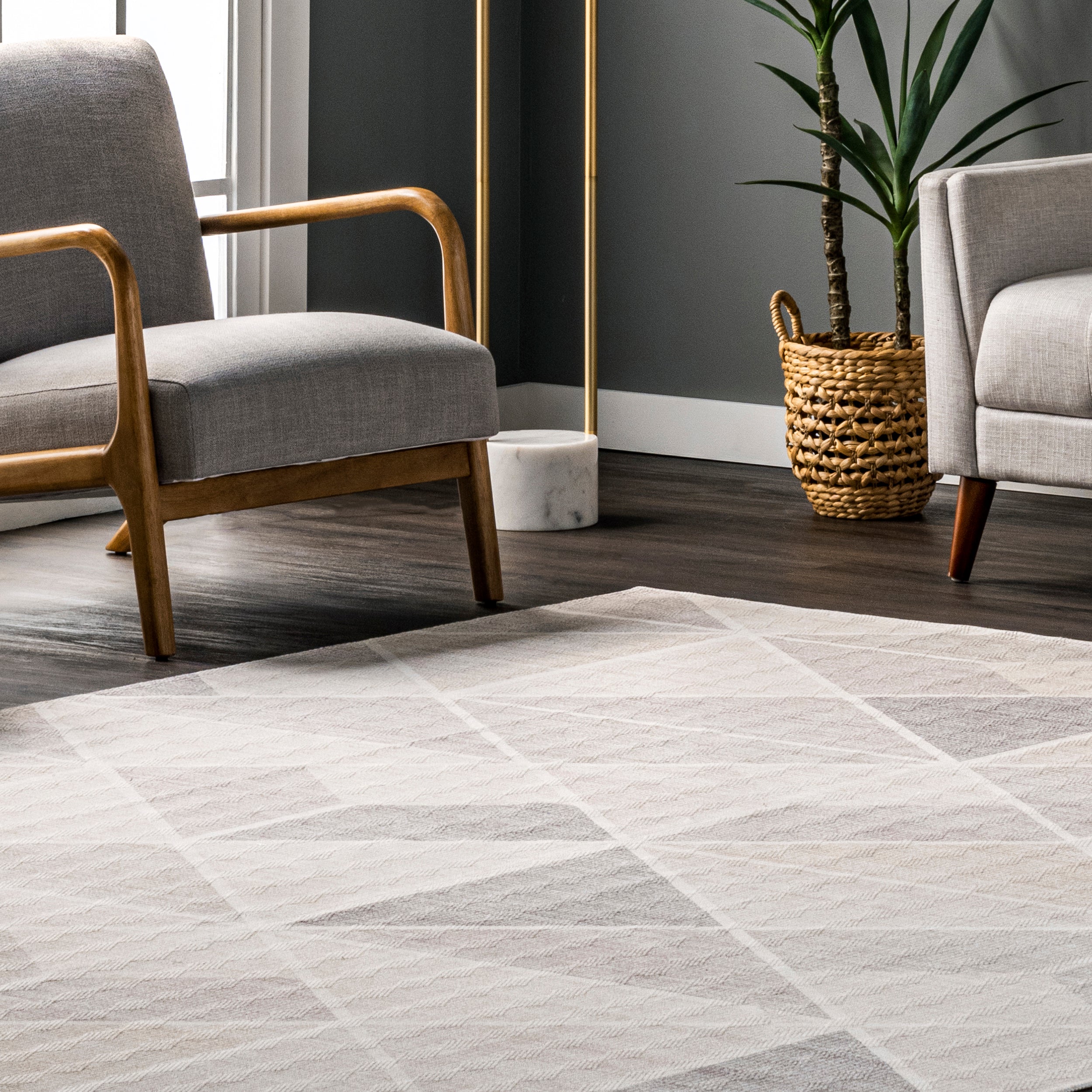 Marielle Diamond Tiles Machine Washable Area Rug - Image 9