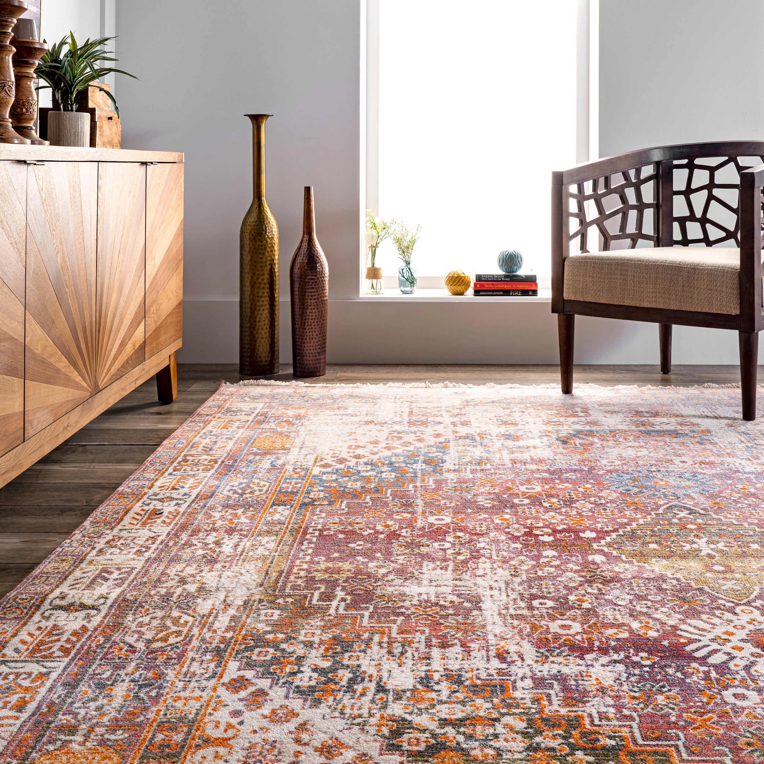 Farley Medallion Fringe Area Rug - Image 19
