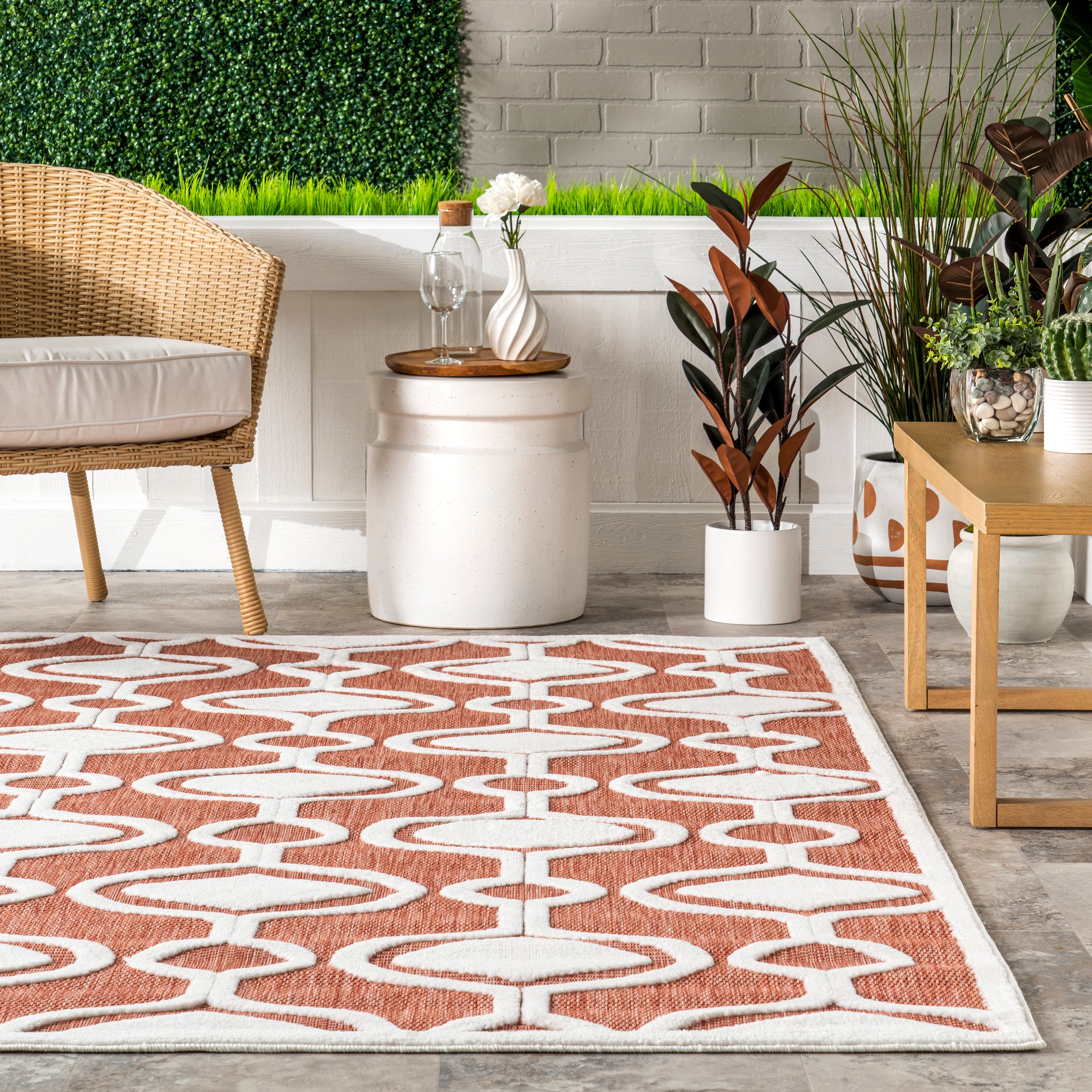 Lila Geometric Striped Indoor/Outdoor Area Rug - Image 8