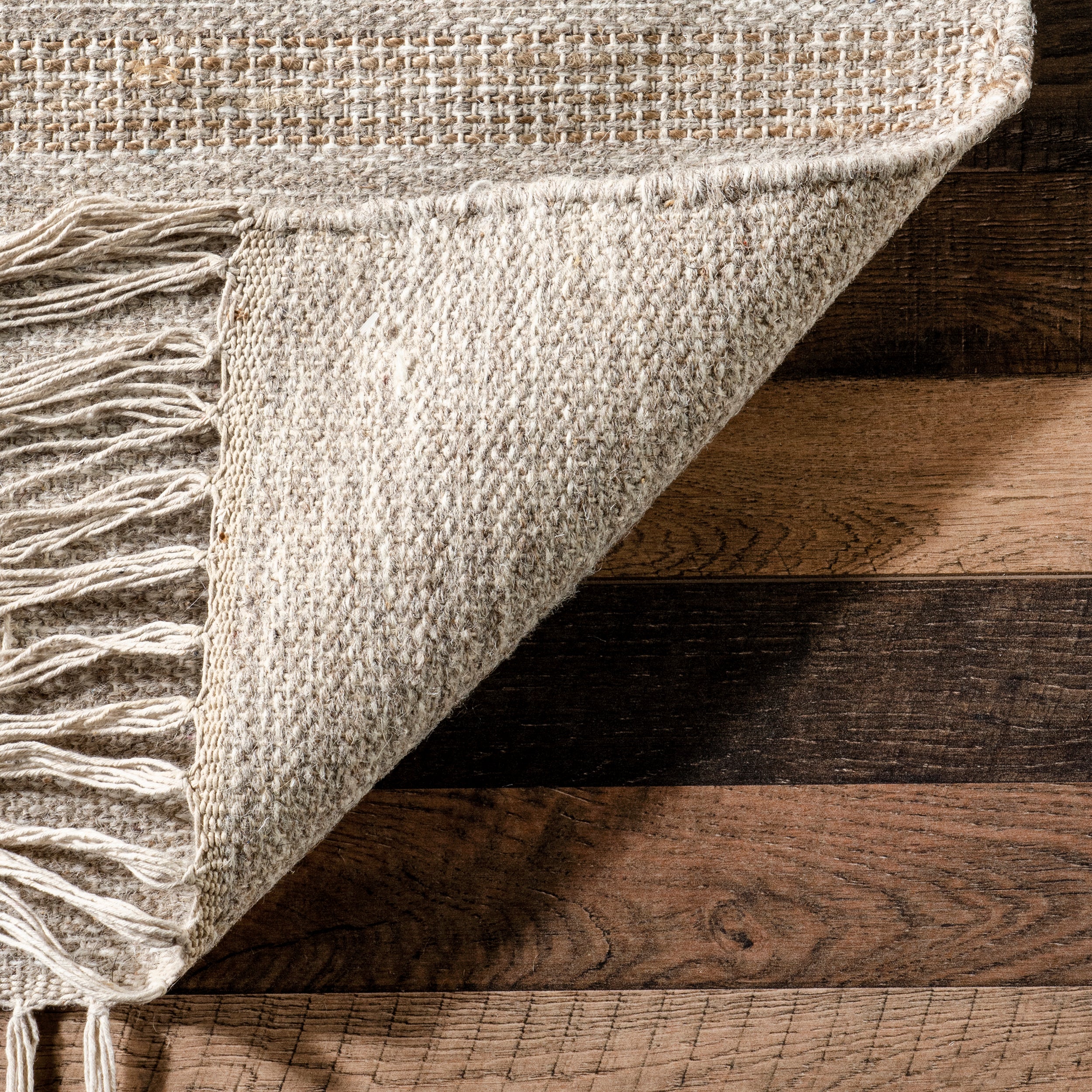 Nicky Contemporary Striped Wool Tassel Area Rug - Image 7