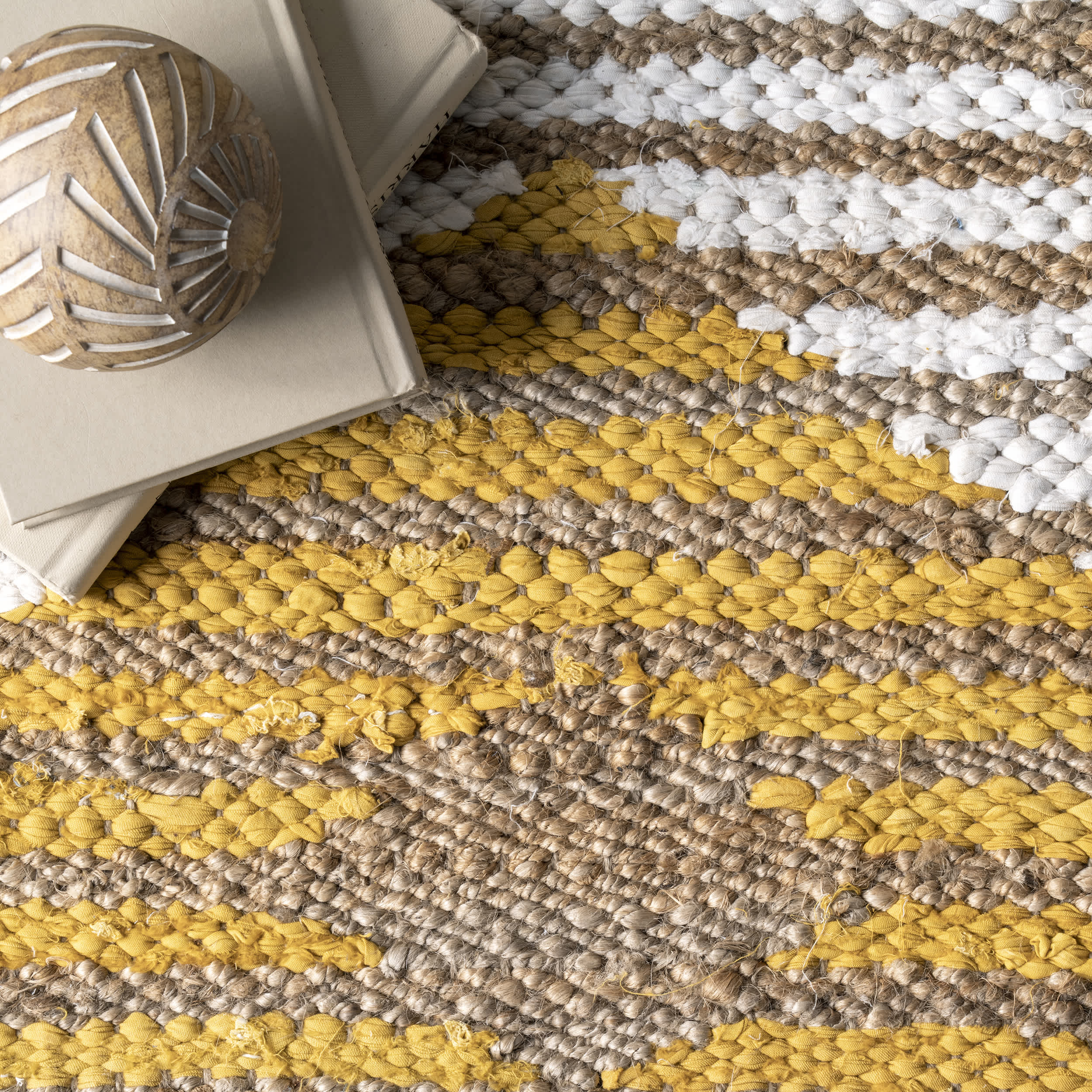 Hand Braided Marla Denim And Jute Diamonds - Image 16