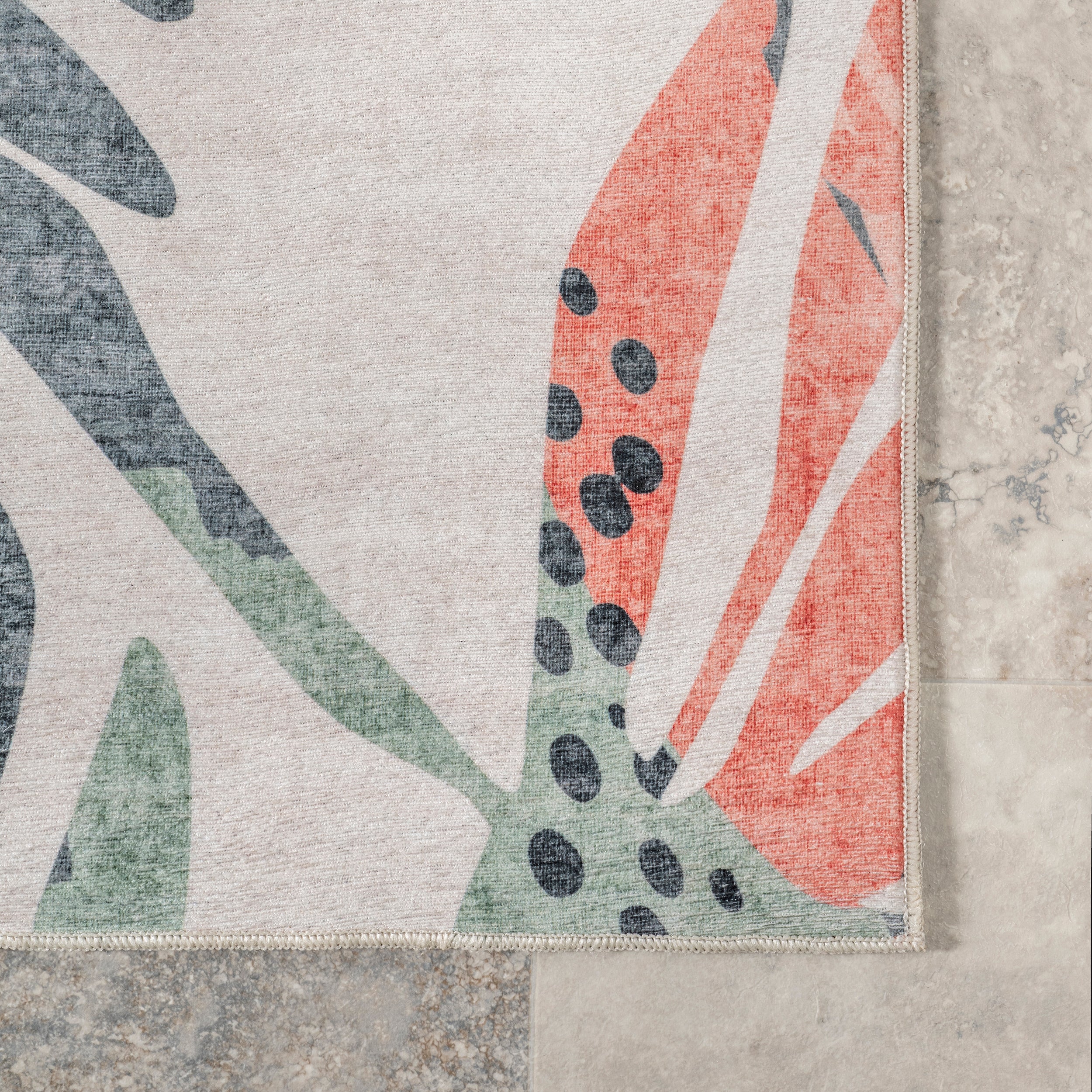 Mara Floral Machine Washable Indoor/Outdoor Area Rug - Image 5
