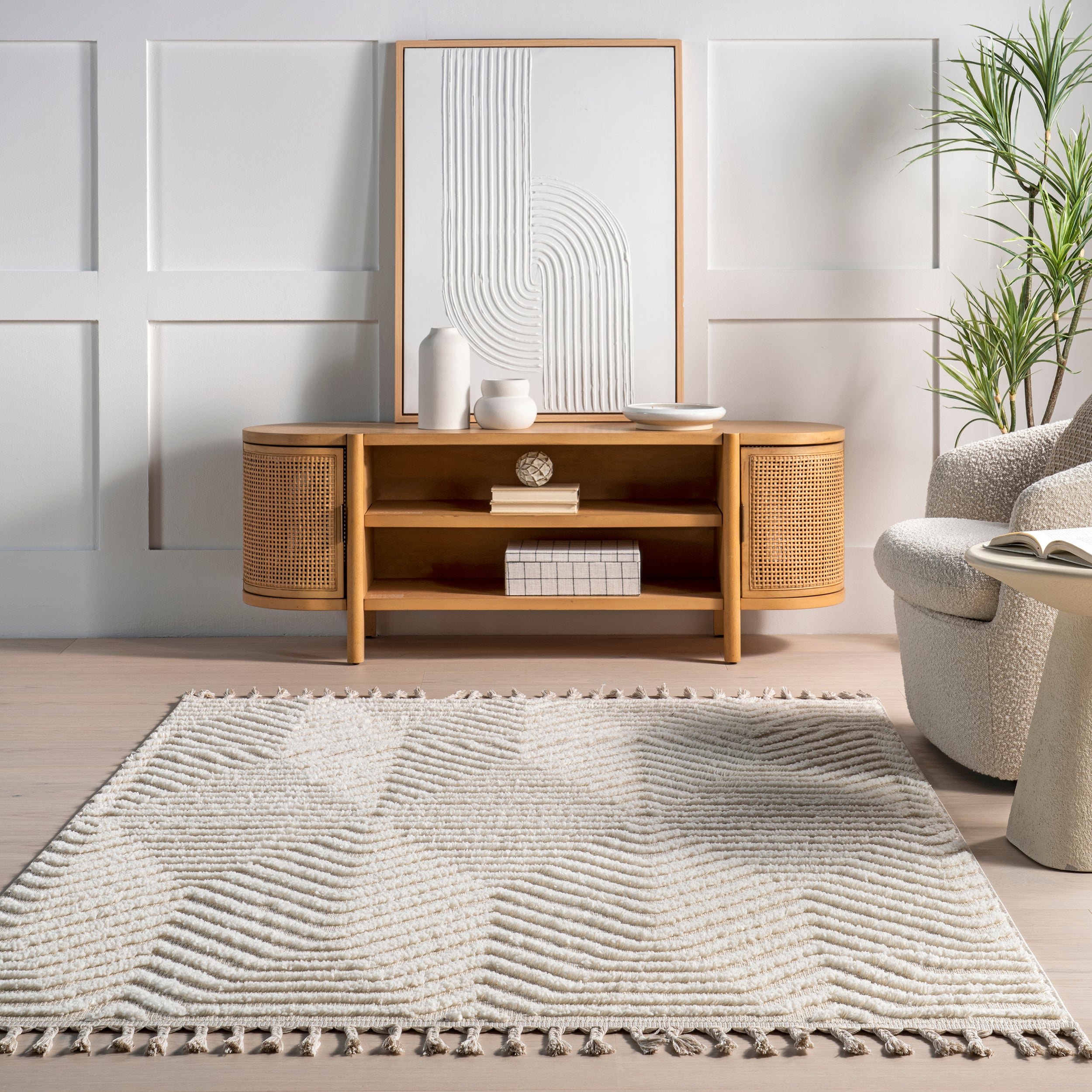 Briallyn Modern Waves Tassel Area Rug - Image 8