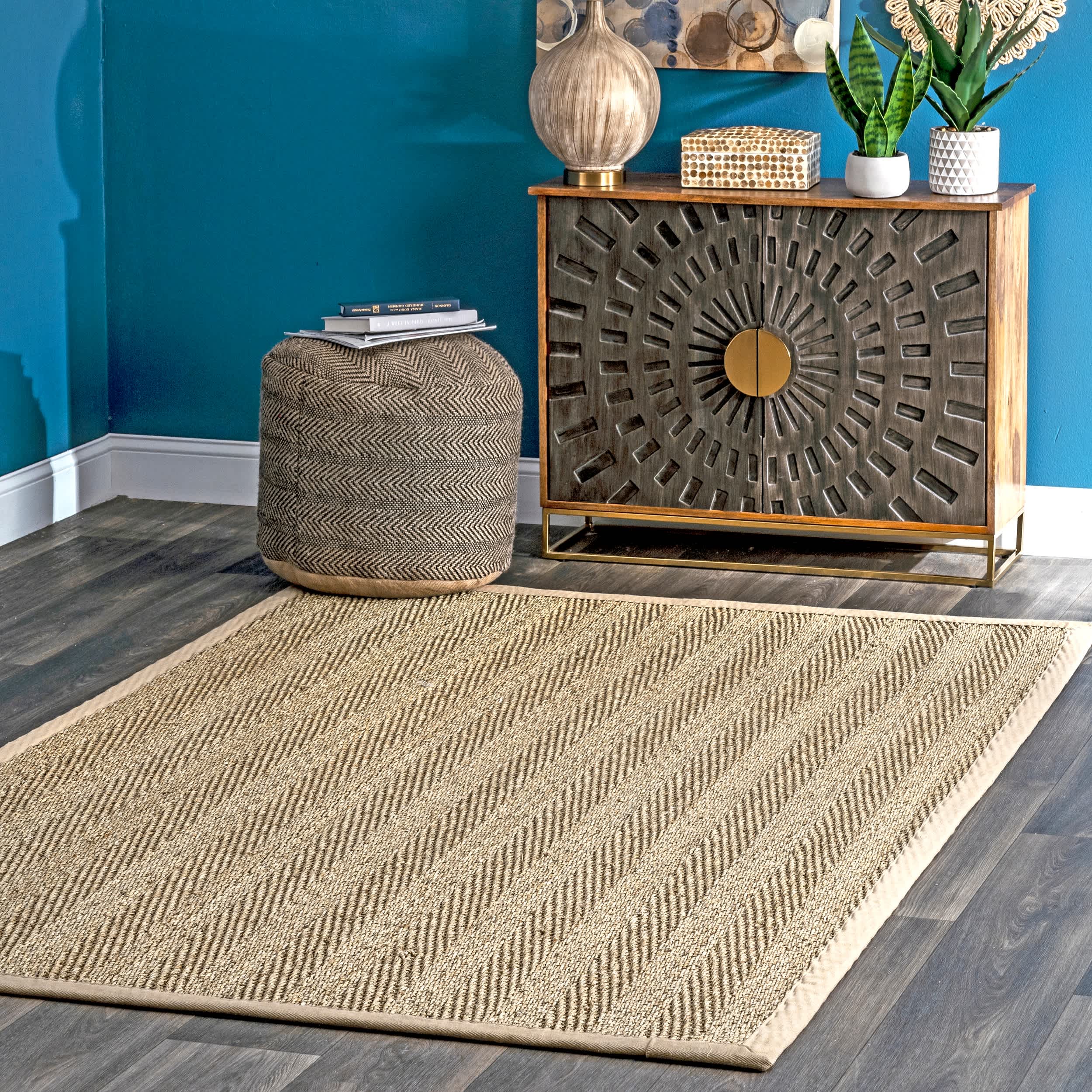 Larnaca Seagrass Herringbone Indoor/Outdoor Area Rug - Image 2