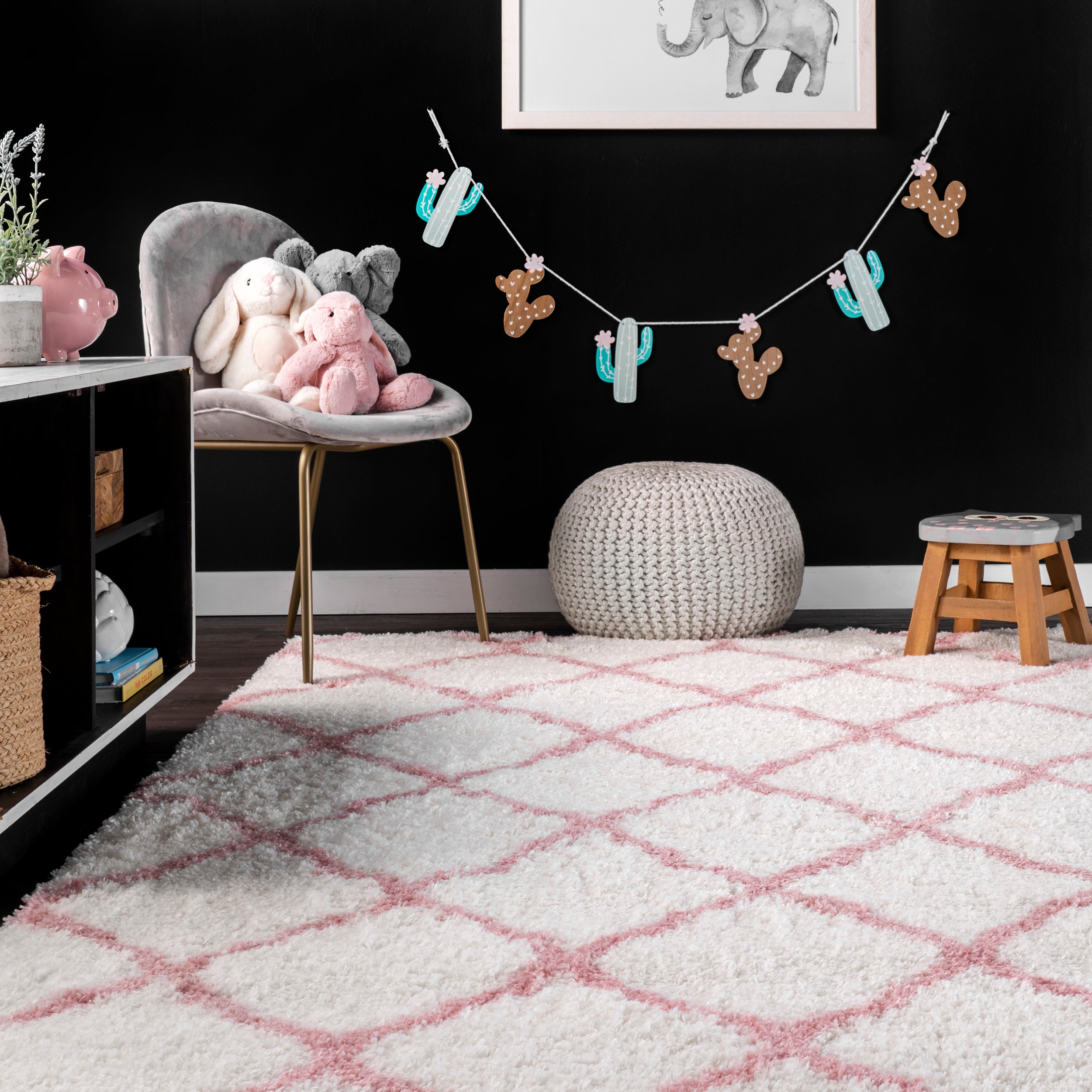 Nelda Trellis Kids Shag Area Rug - Image 8