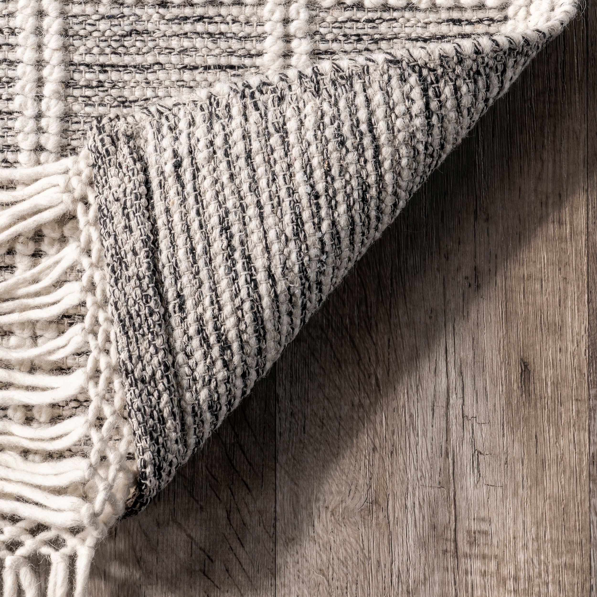 Huia Casual Striped Wool Blend Tassel Area Rug - Image 7
