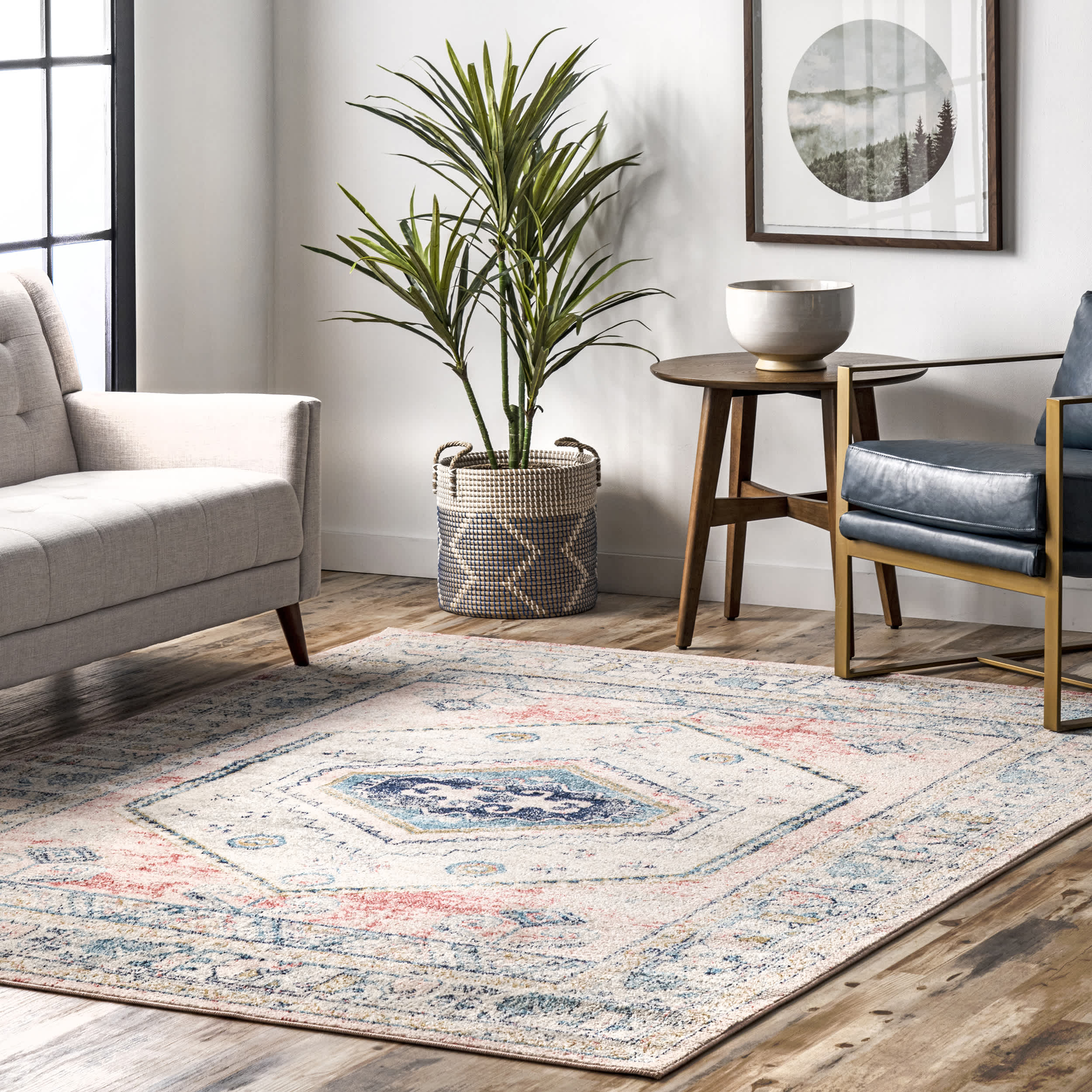 Chase Faded Vintage Medallion Area Rug - Image 2