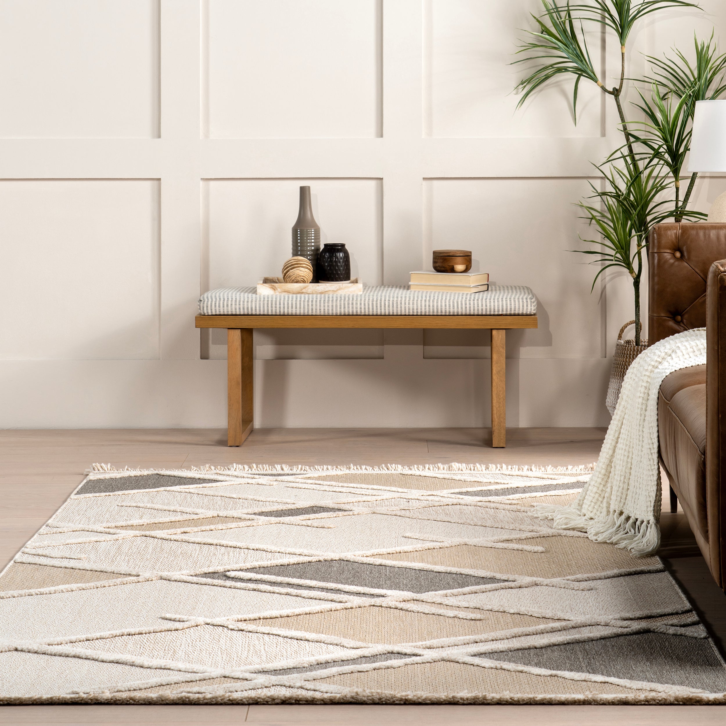 Ginevra Modern Lattice Fringe Area Rug - Image 8