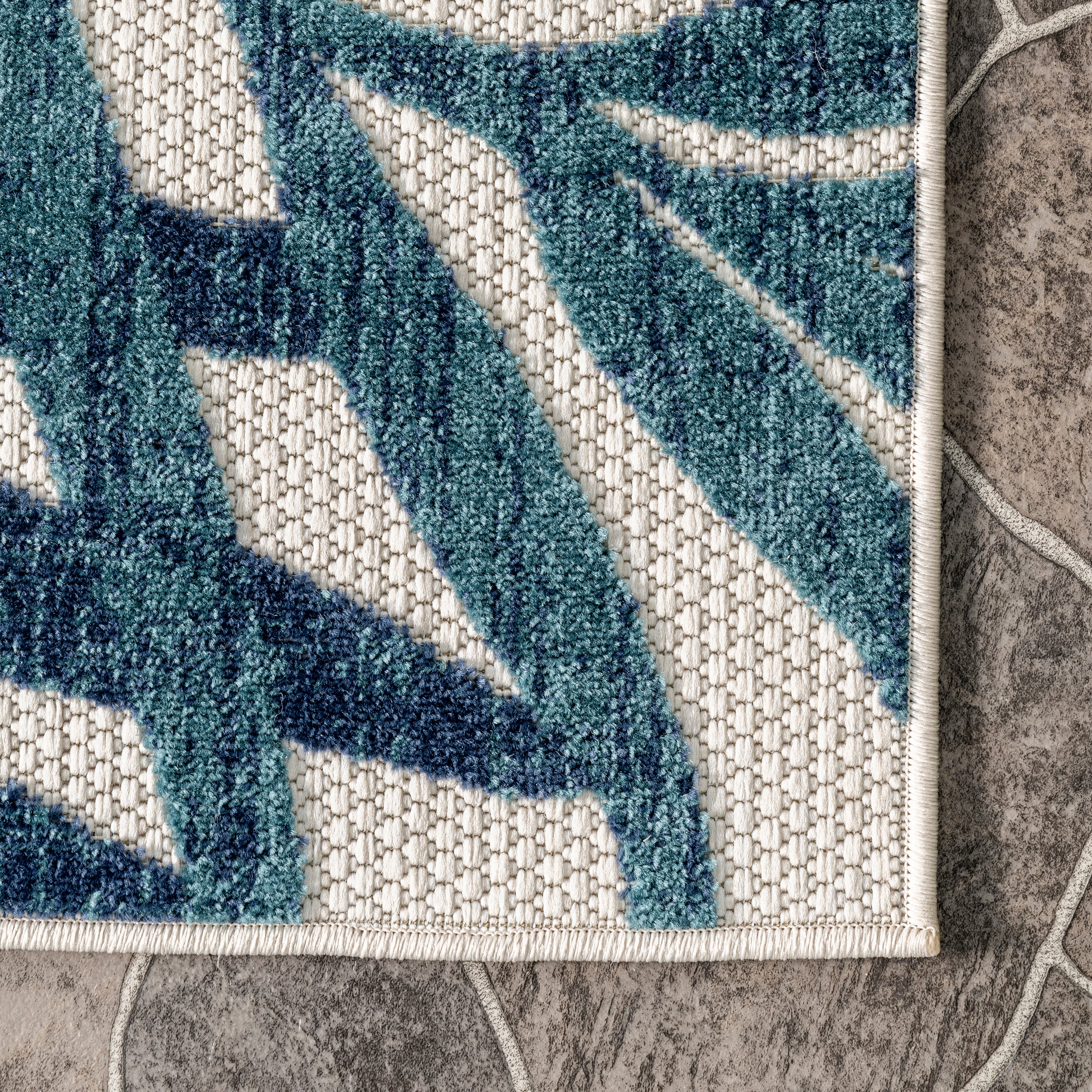 Flor Multi Tropical Leaves Indoor/Outdoor Area Rug - Image 5