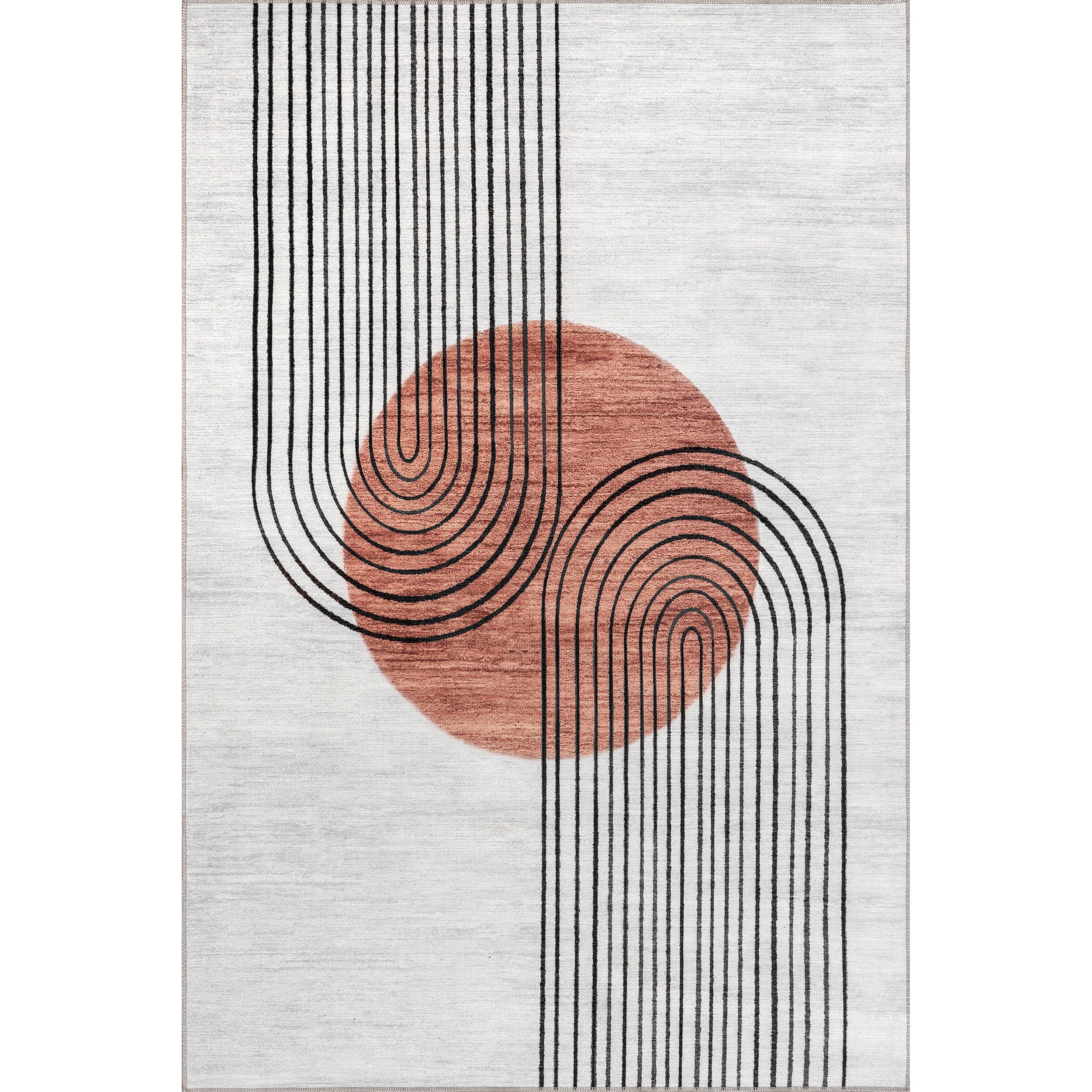 Martine Abstract Sun Machine Washable Area Rug