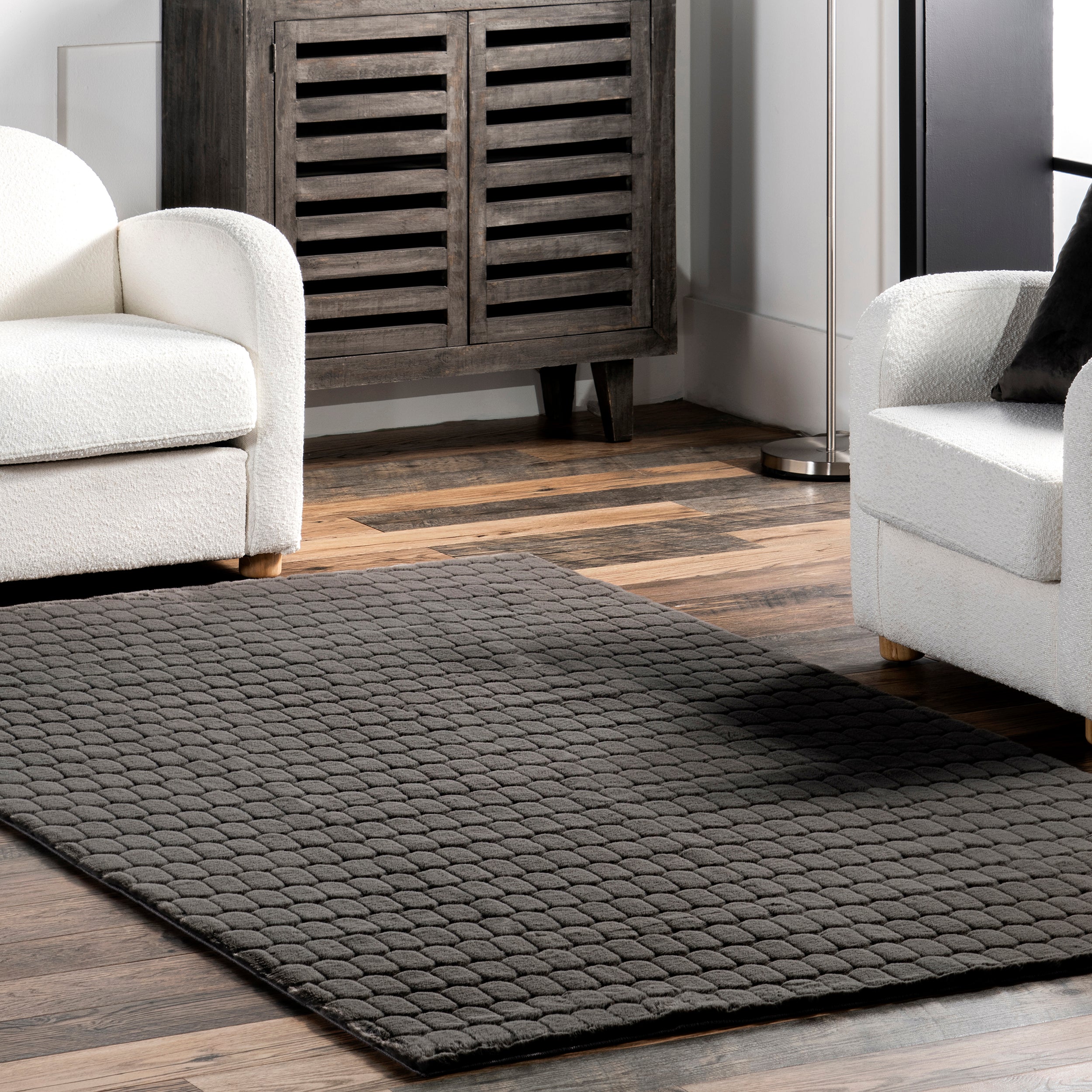 Nia Tile Faux Rabbit Machine Washable Area Rug - Image 19