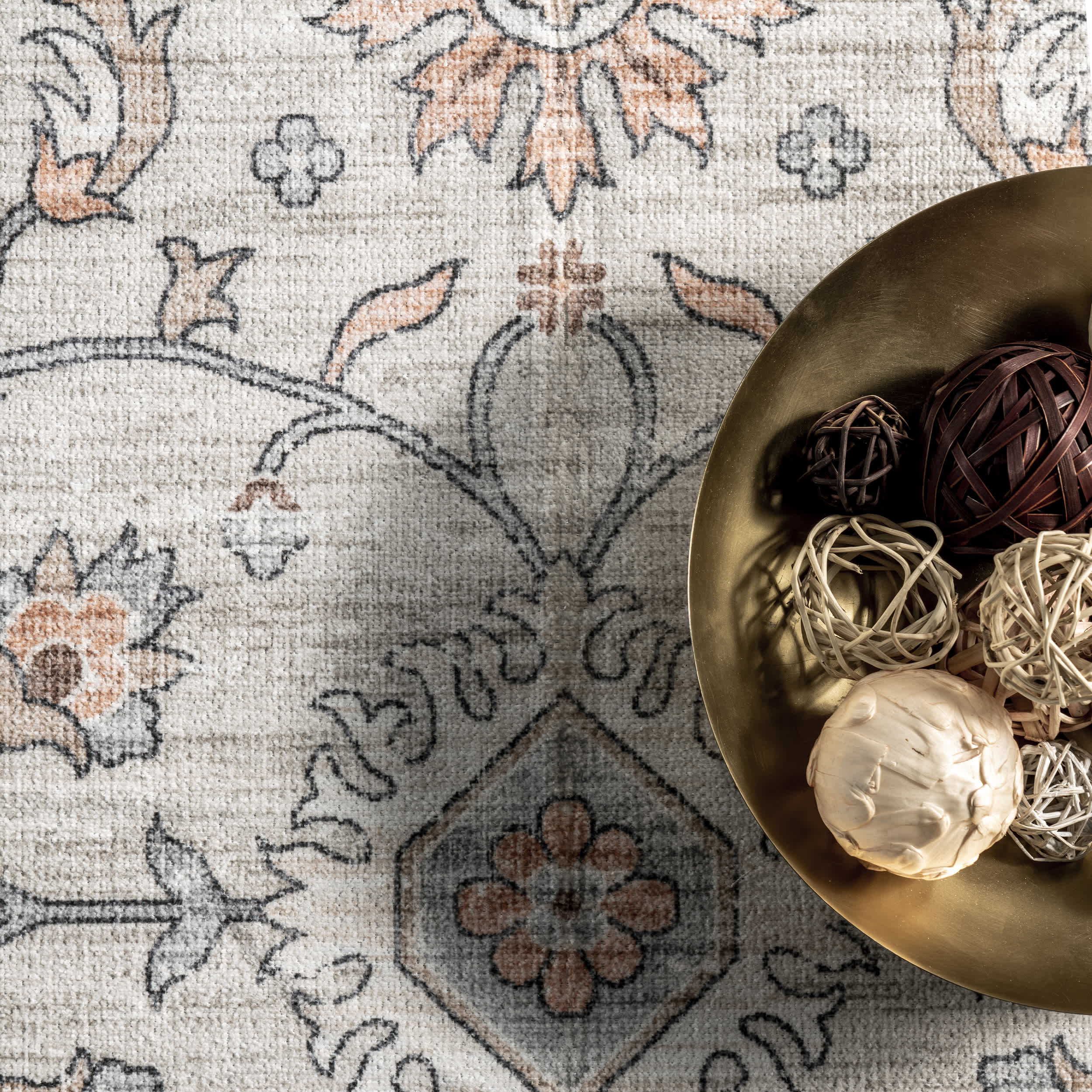 Marlena Faded Floral Machine Washable Area Rug - Image 6