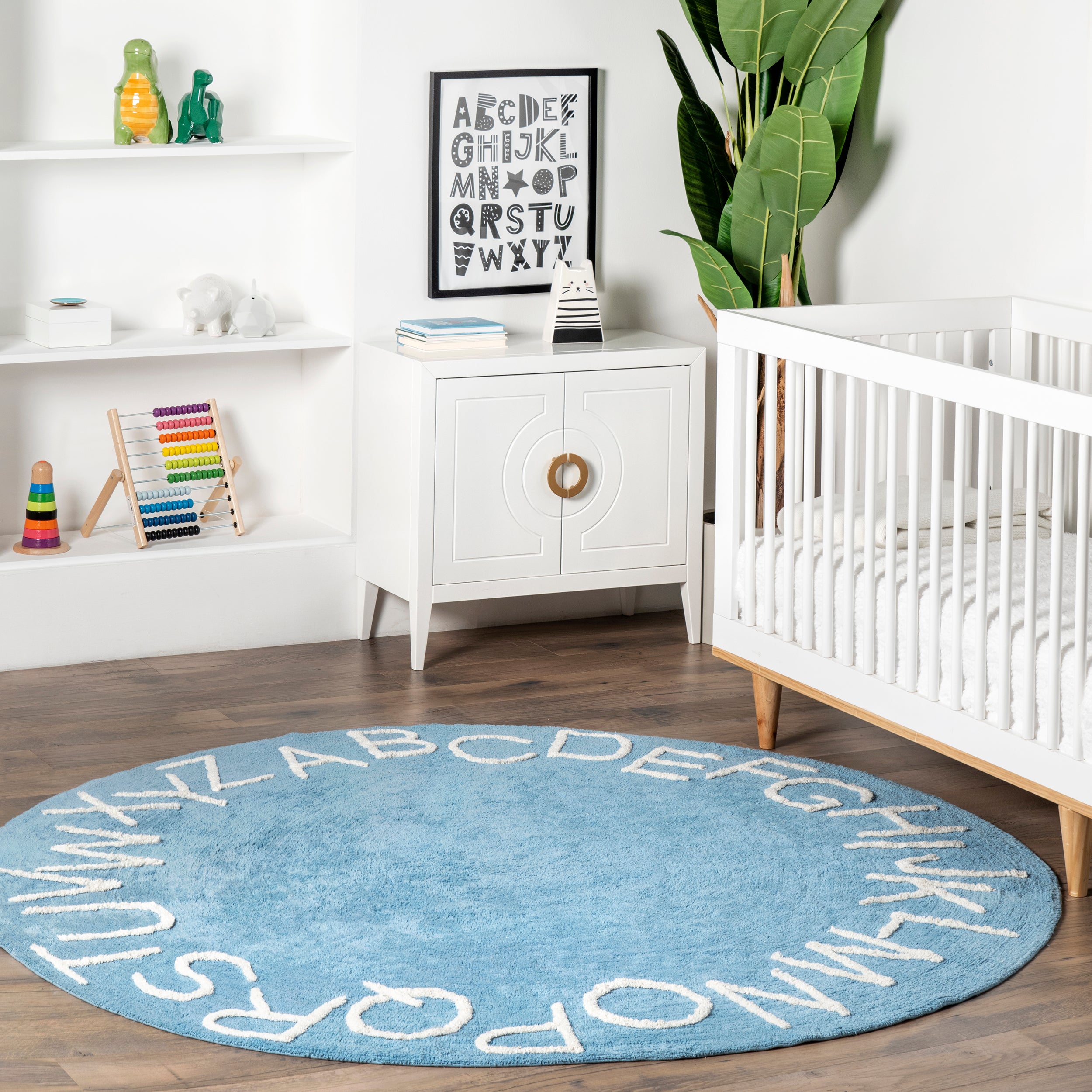 Kids Washable Round Alphabet Rug - Image 23