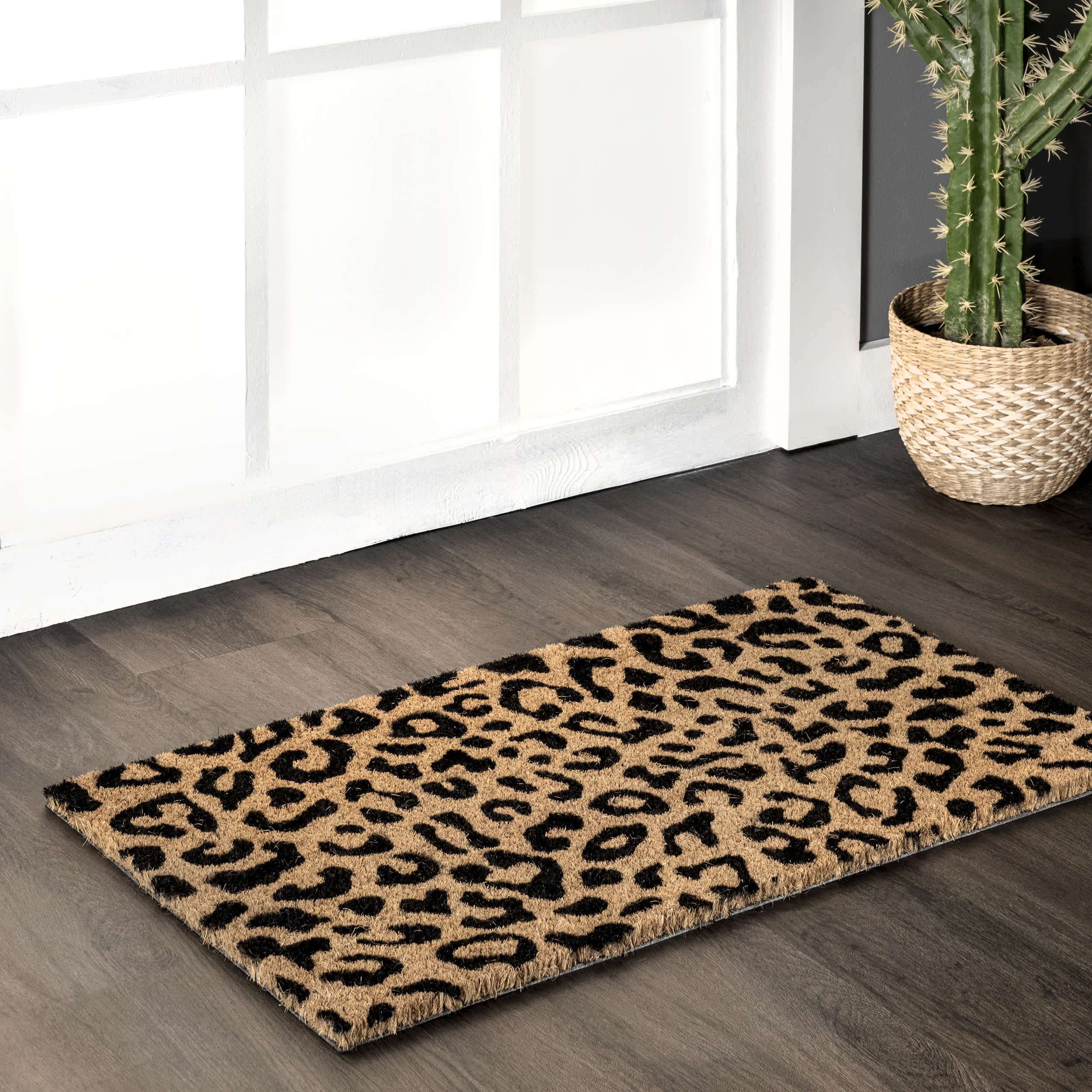 Coir Leopard Print Doormat - Image 2