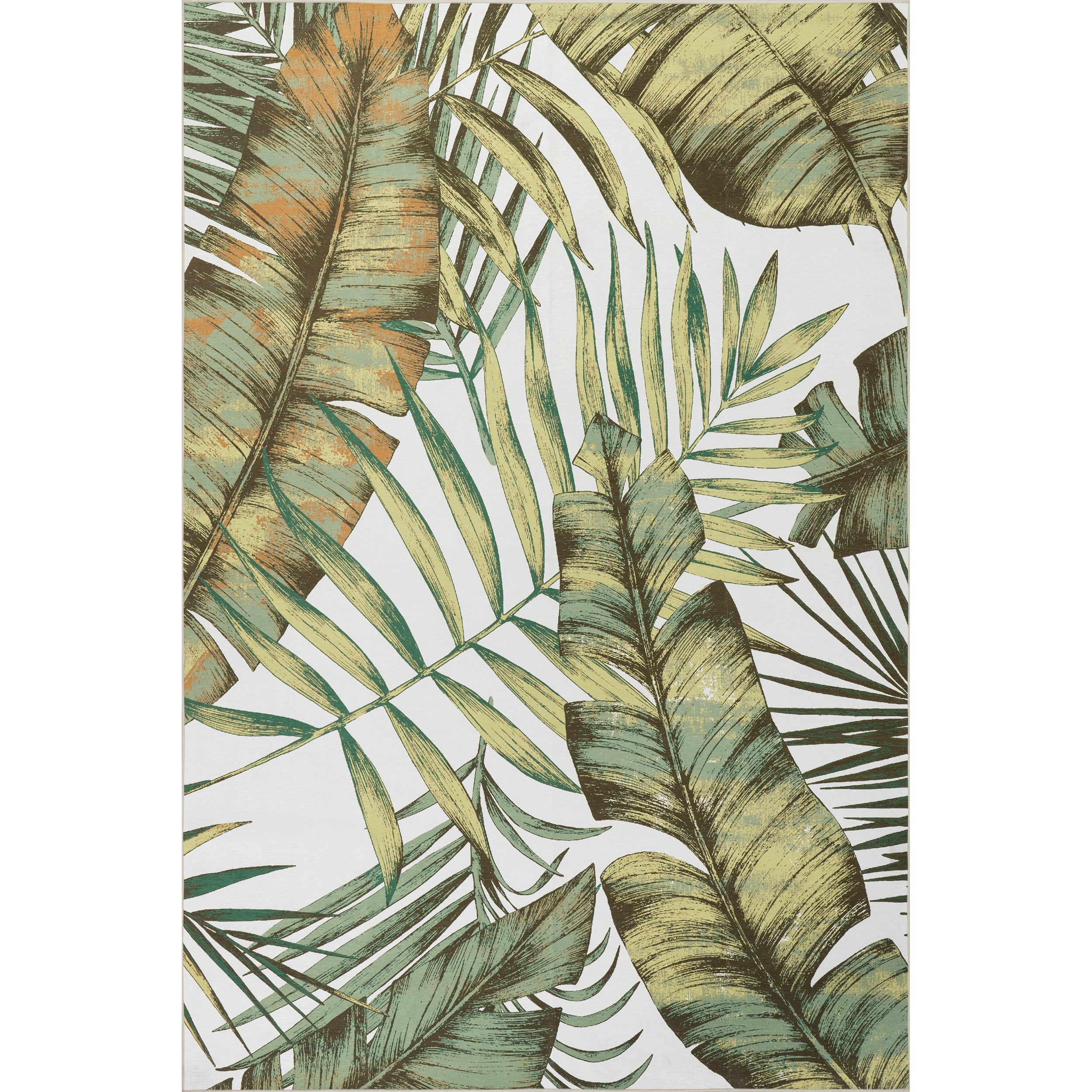 Cyra Splashguard Graphic Machine Washable Area Rug