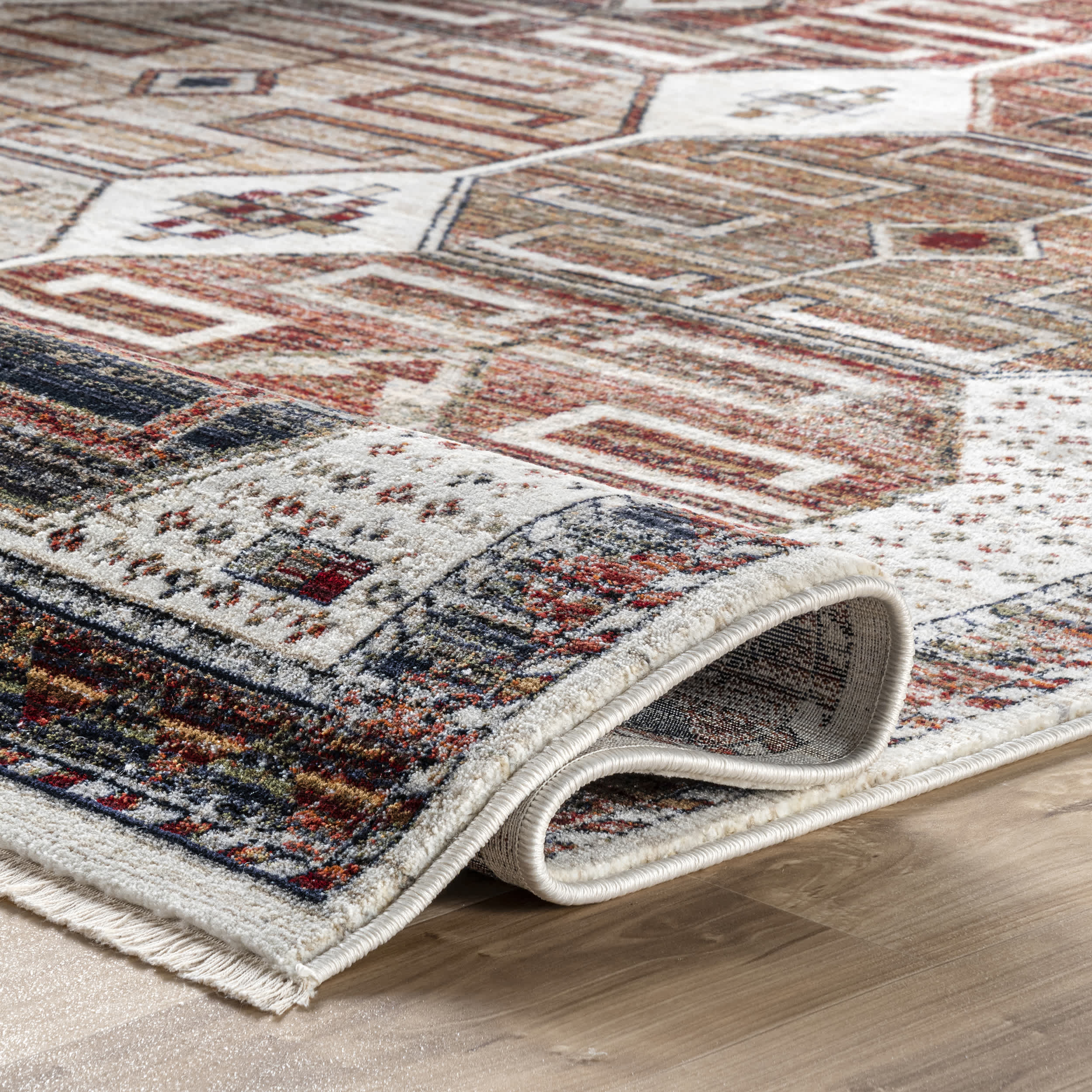 Evie Global Inspired Emblem Fringe Area Rug - Image 4