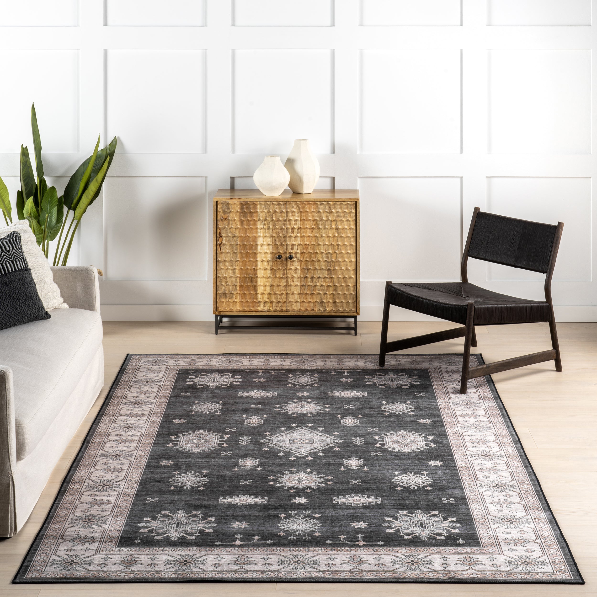 Moxie SplashGuard Traditional Bordered Machine Washable Area Rug - Image 9