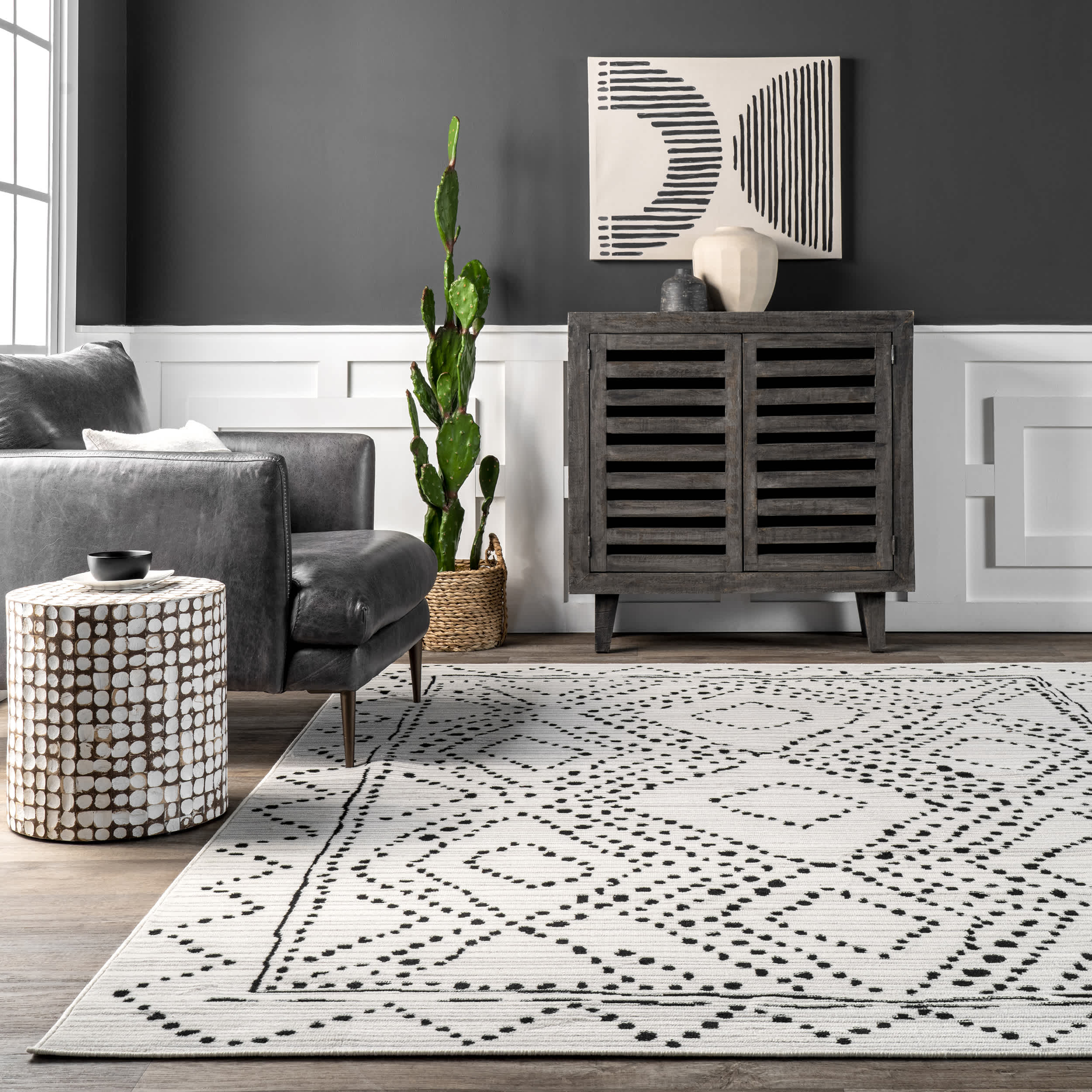 Mila Dotted Diamond Trellis Area Rug - Image 8