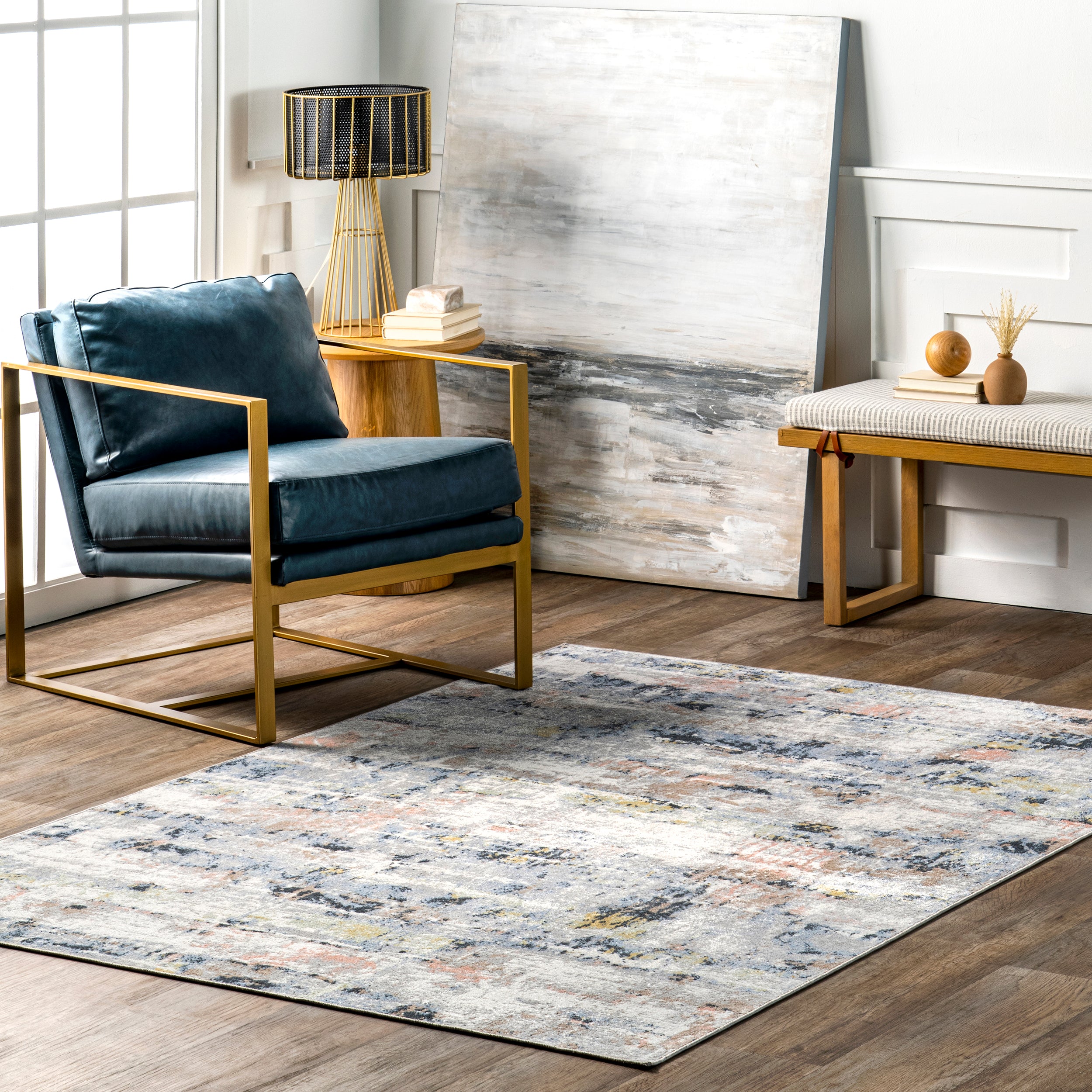 Aaliyah Casual Abstract Machine Washable Area Rug - Image 2