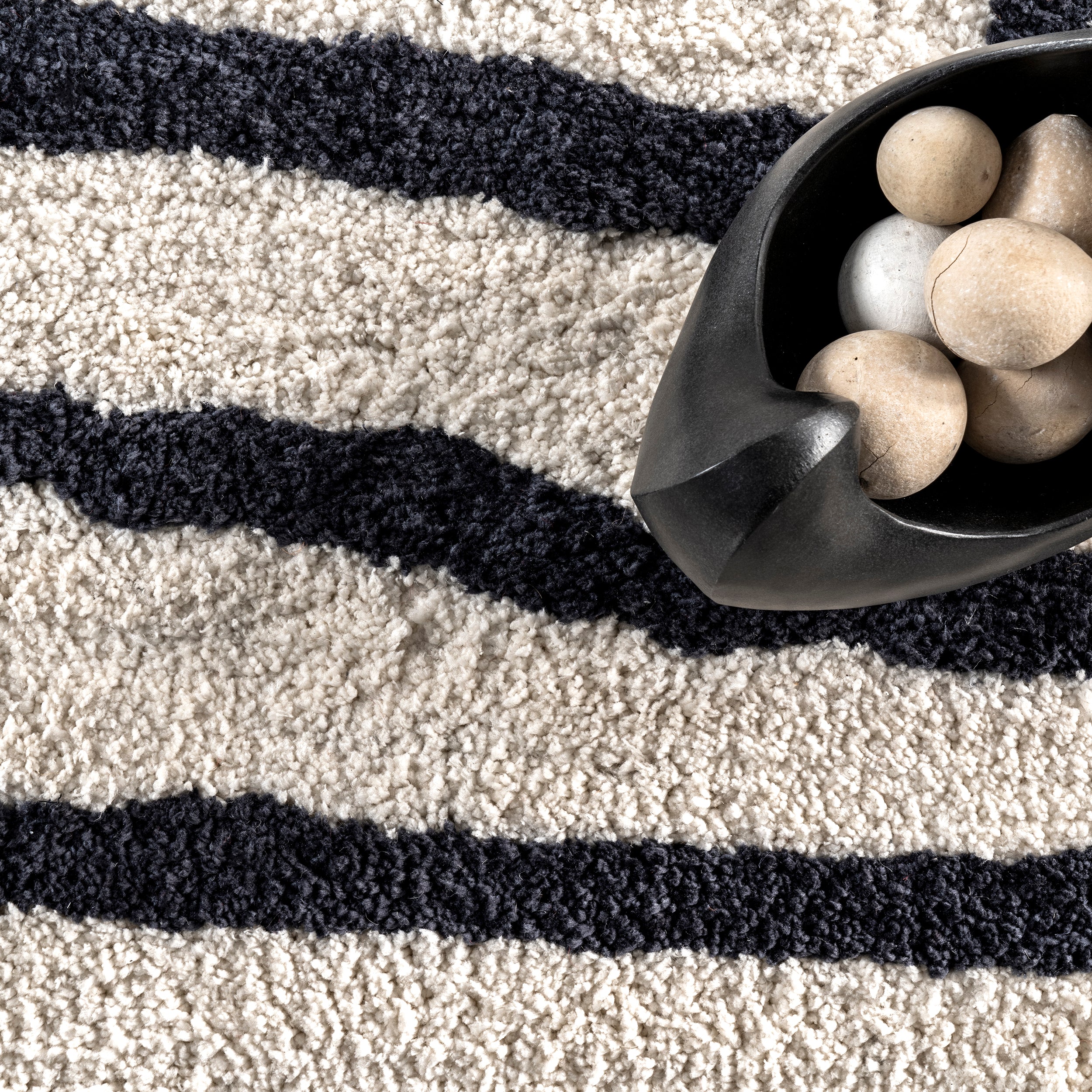 Mica Abstract Circles Shag Area Rug - Image 6