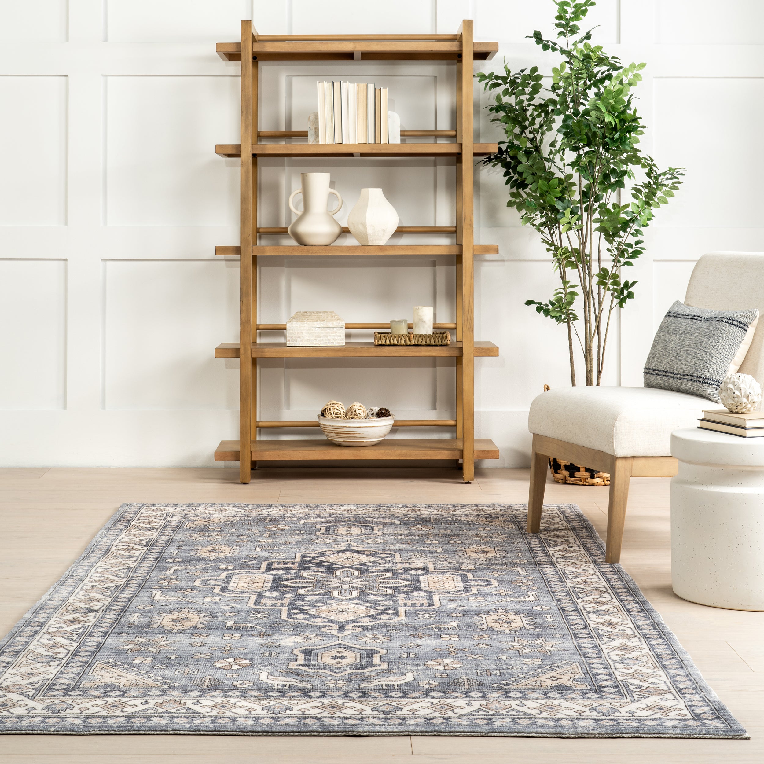 Jordan Vintage Medallion Machine Washable Area Rug - Image 8