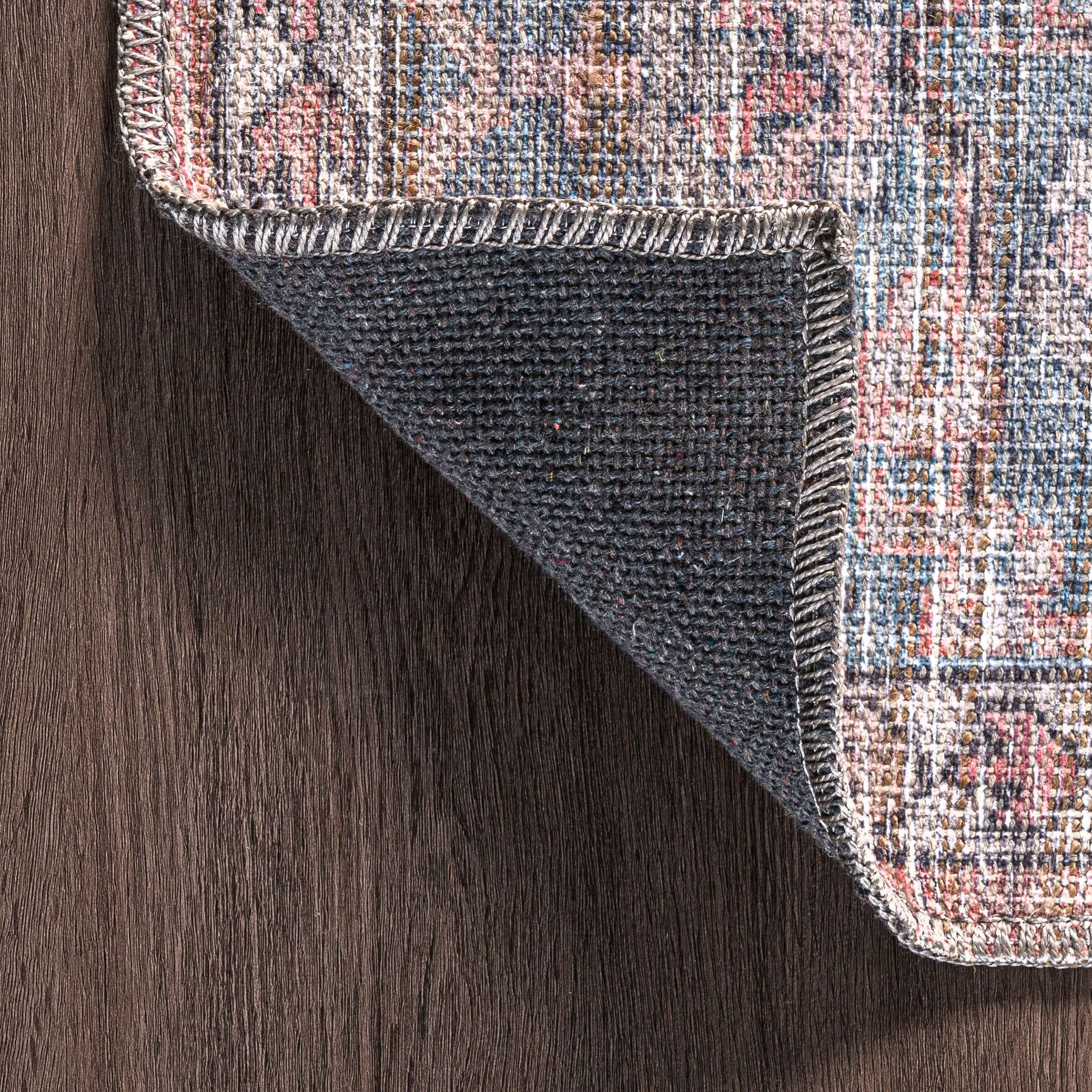 Maple Machine Washable Floral Medallion Area Rug - Image 7