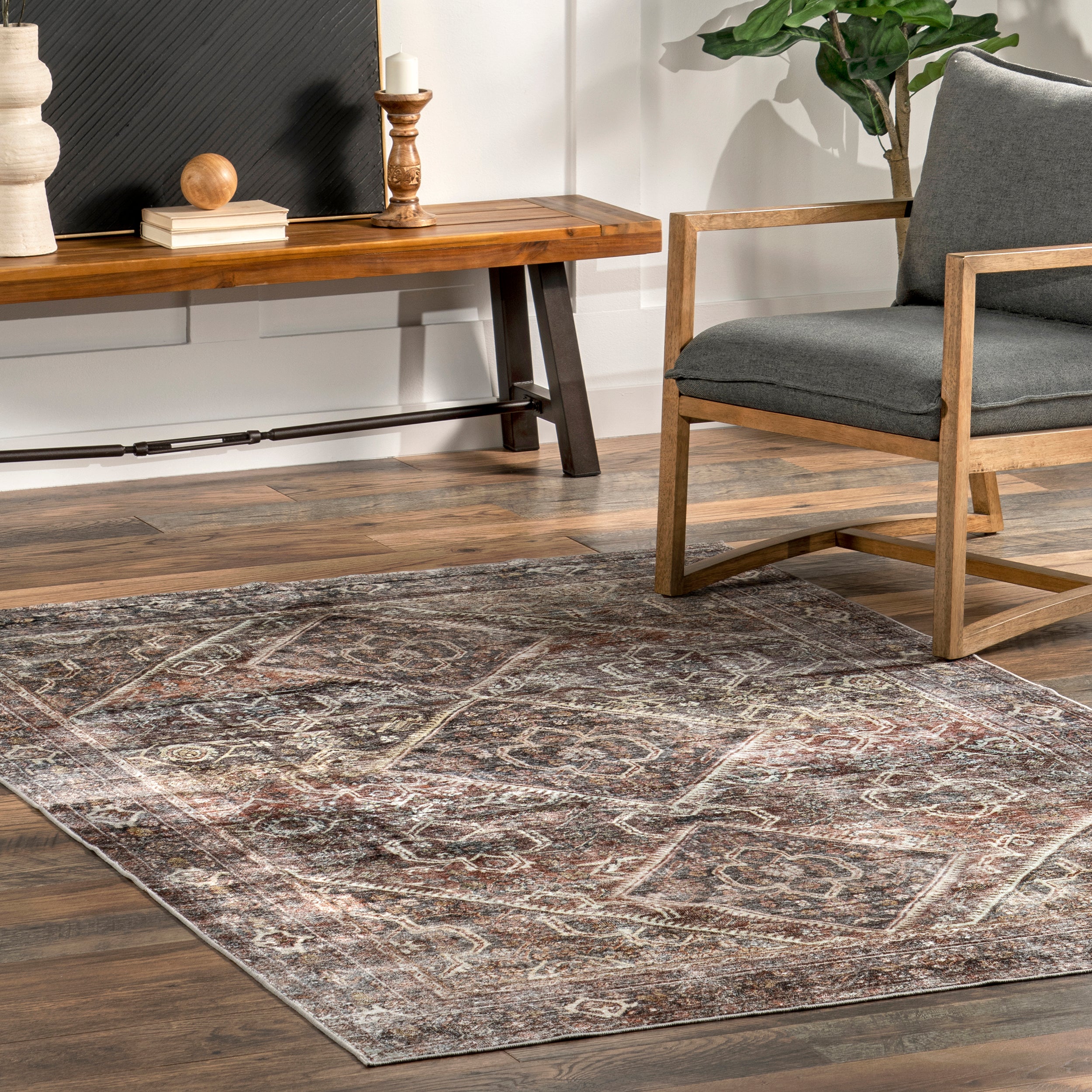 Zofia Vintage Persian Machine Washable Area Rug - Image 9