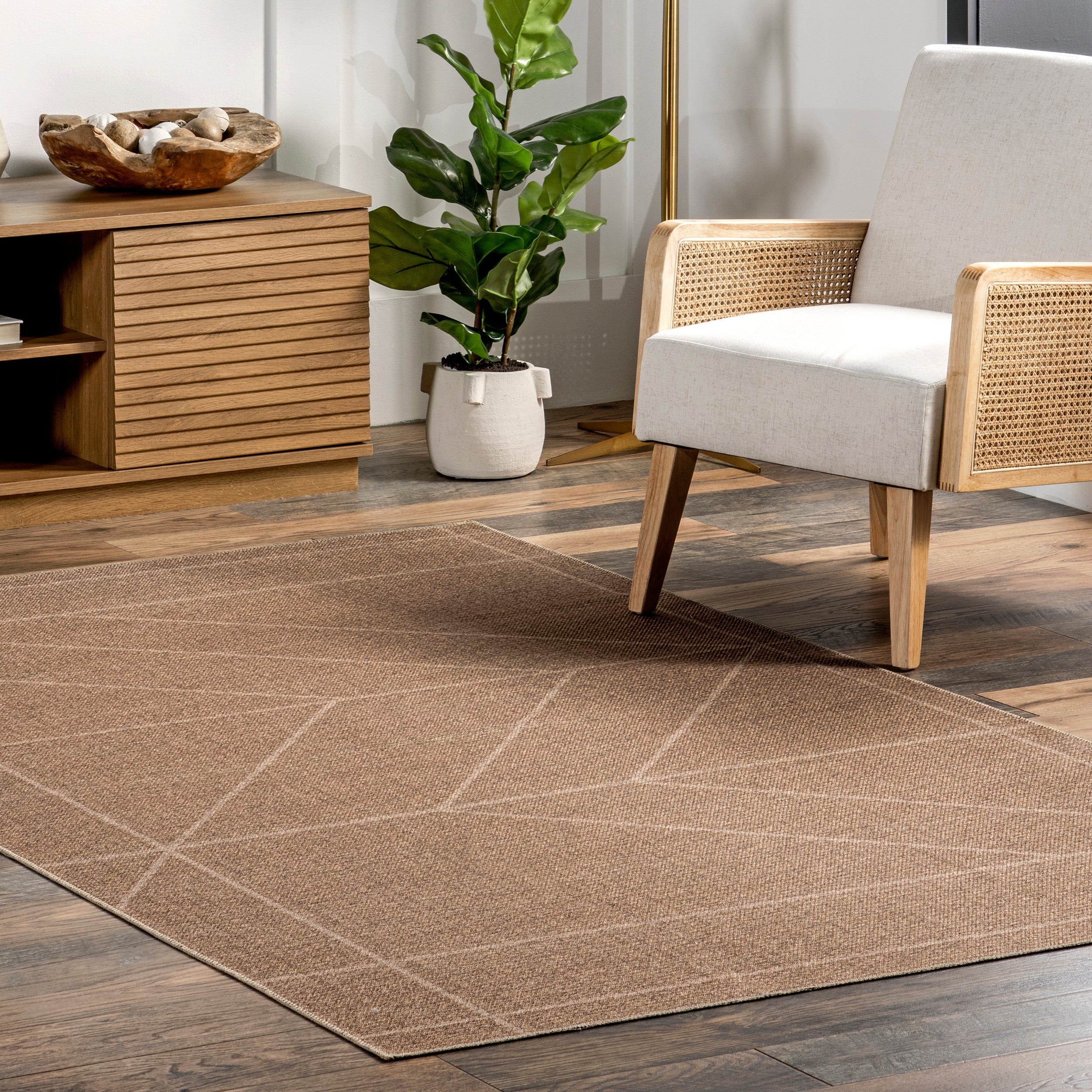 Ellen Geometric Easy-Jute Machine Washable Area Rug - Image 9