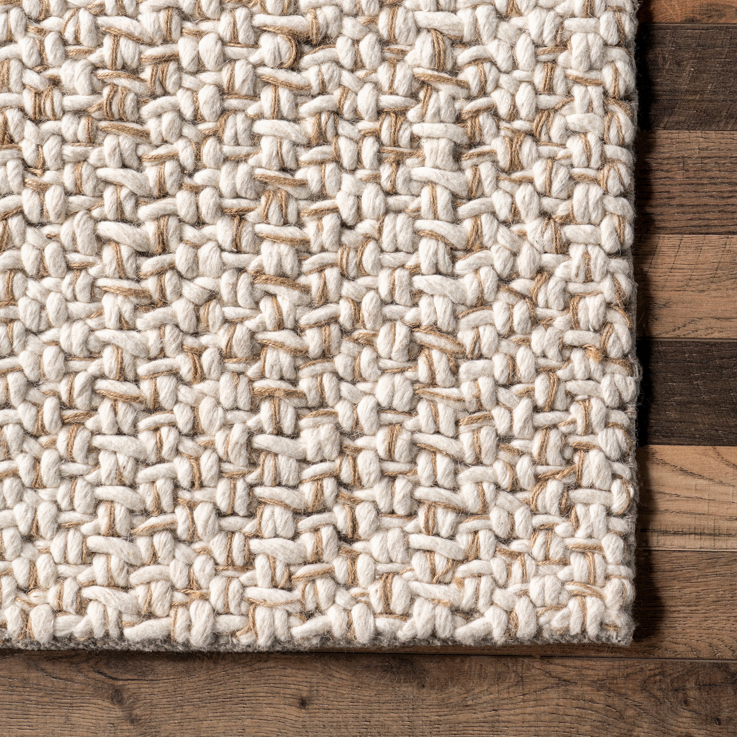 Enida Casual Farmhouse Wool Blend Area Rug - Image 5