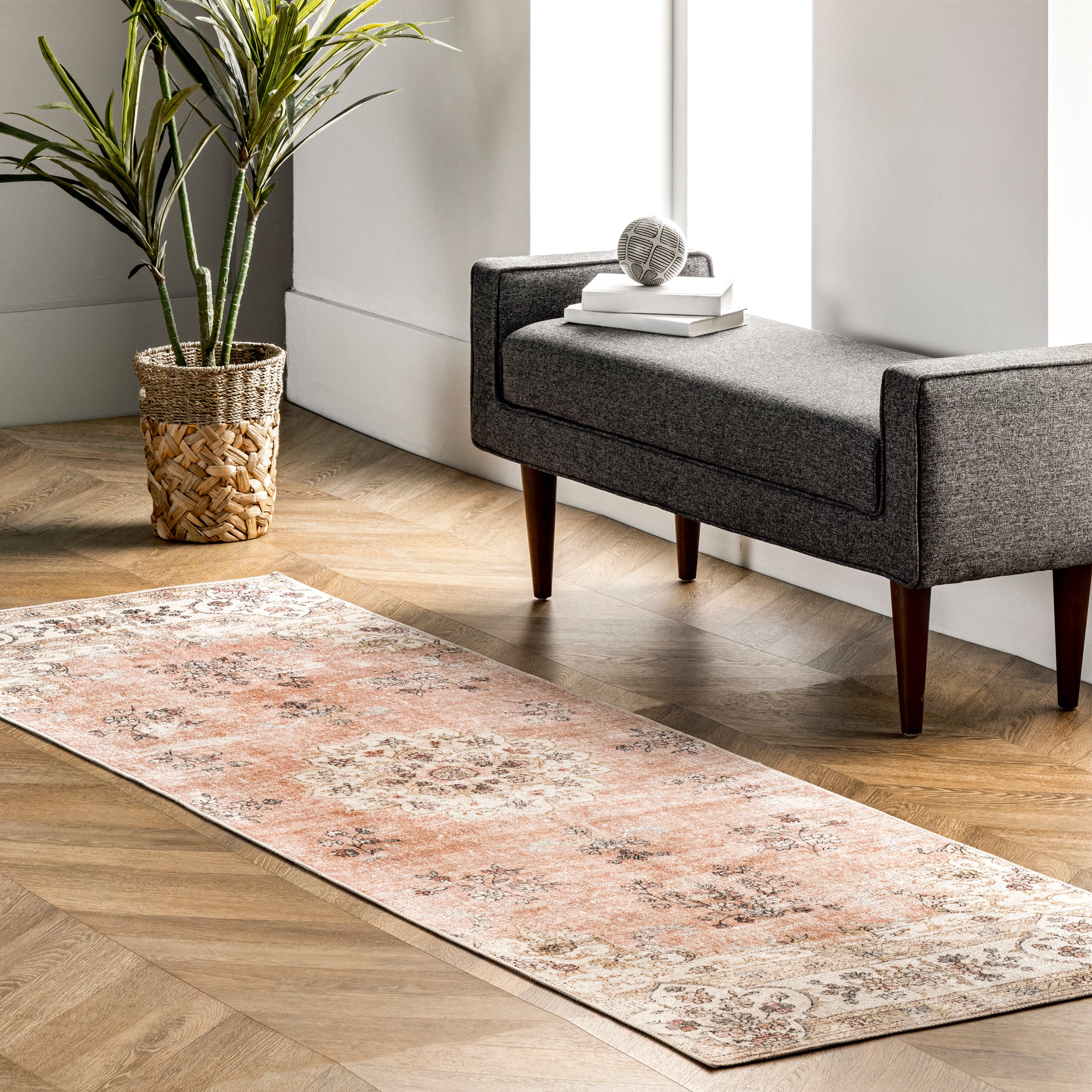 Ren Vintage Floral Machine Washable Area Rug - Image 11