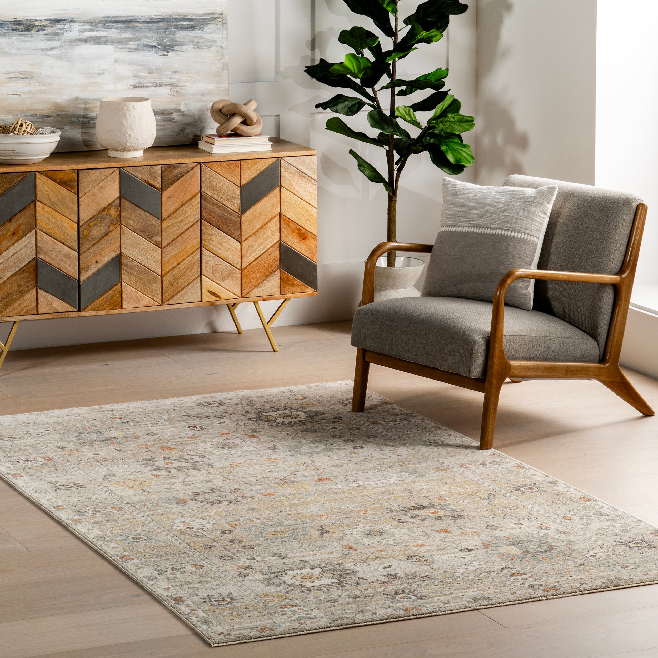 Chava Vintage Floral Area Rug - Image 2
