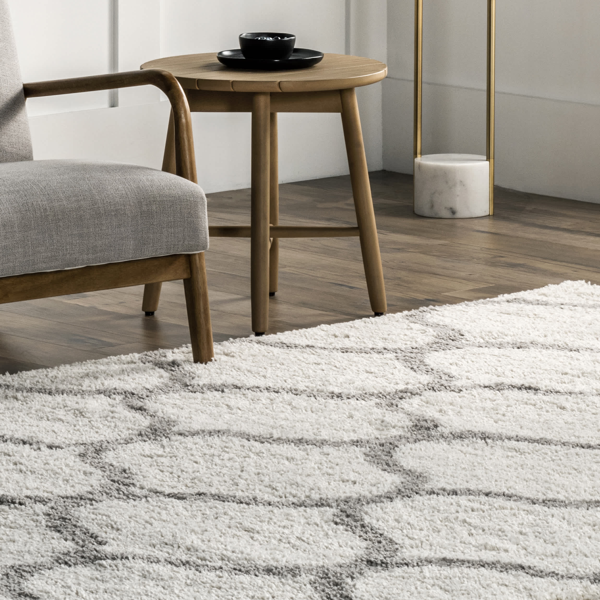 Malika Soft & Cozy Trellis Shag Area Rug - Image 9