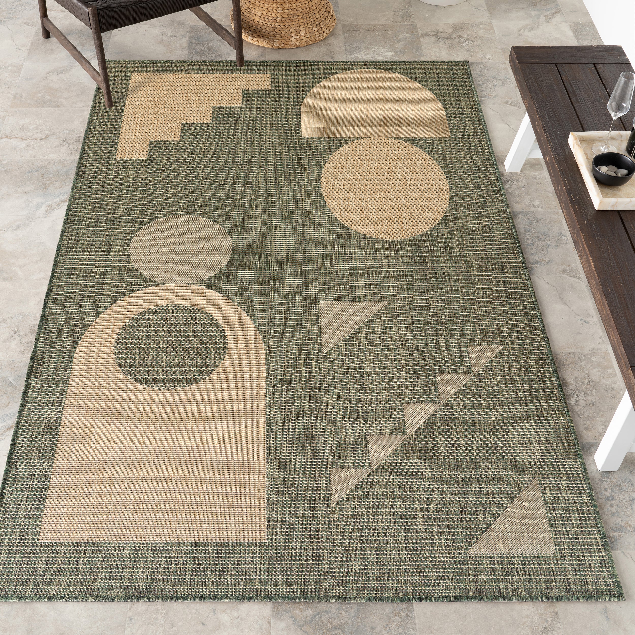Anslie Geometric Indoor/Outdoor Area Rug - Image 2