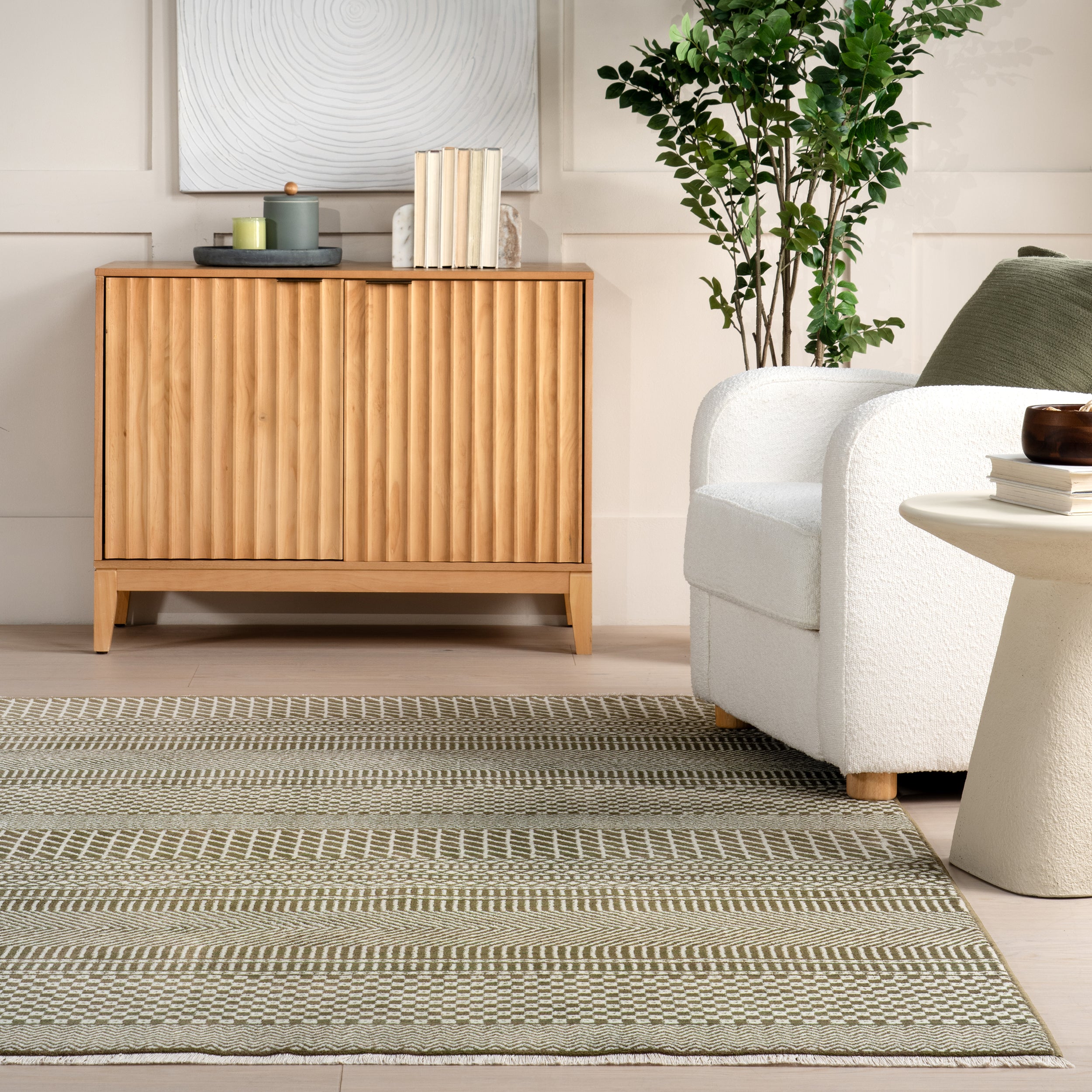 Lavender Geometric Fringe Area Rug - Image 26
