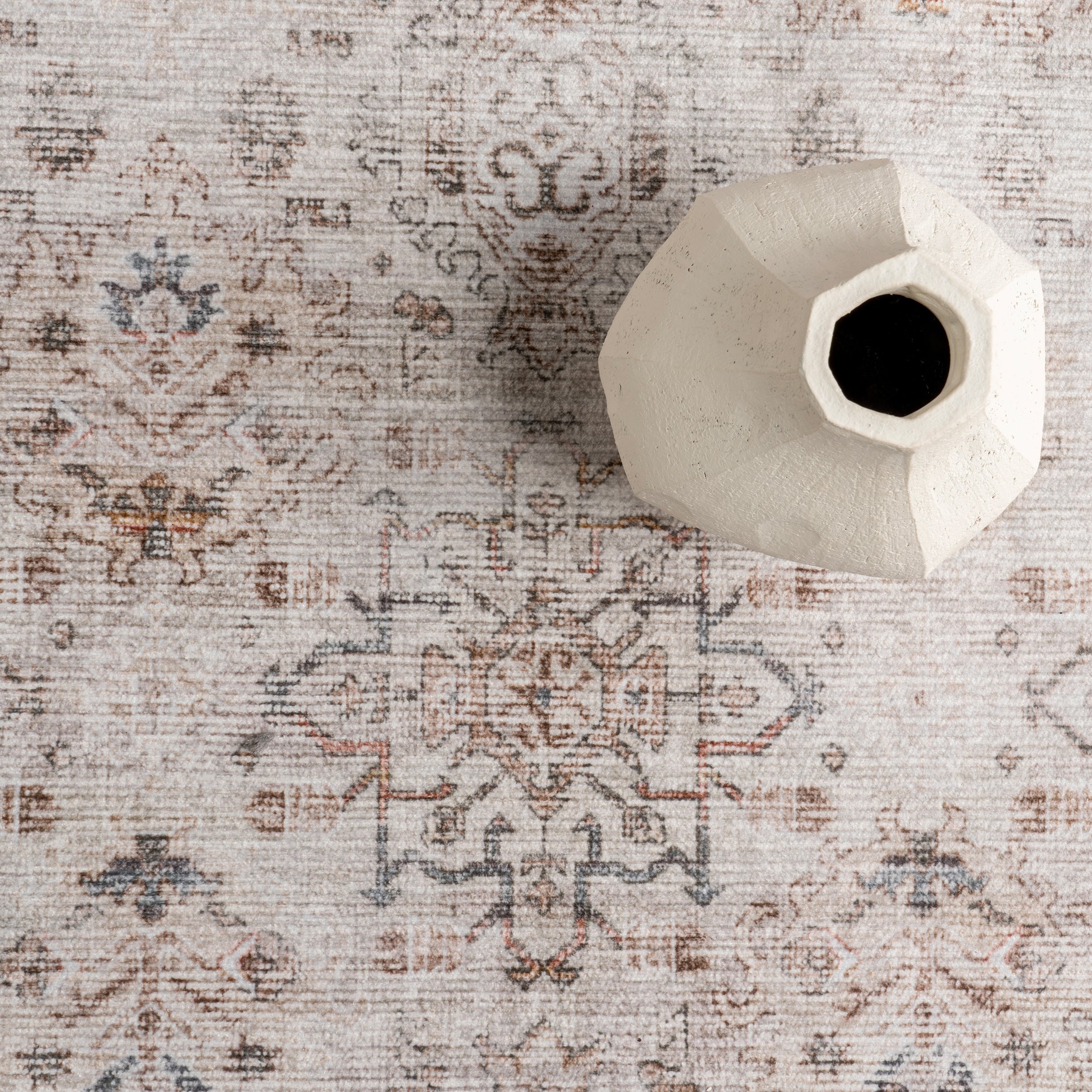 Alona Faded Medallion Stain-Resistant Machine Washable Area Rug - Image 6