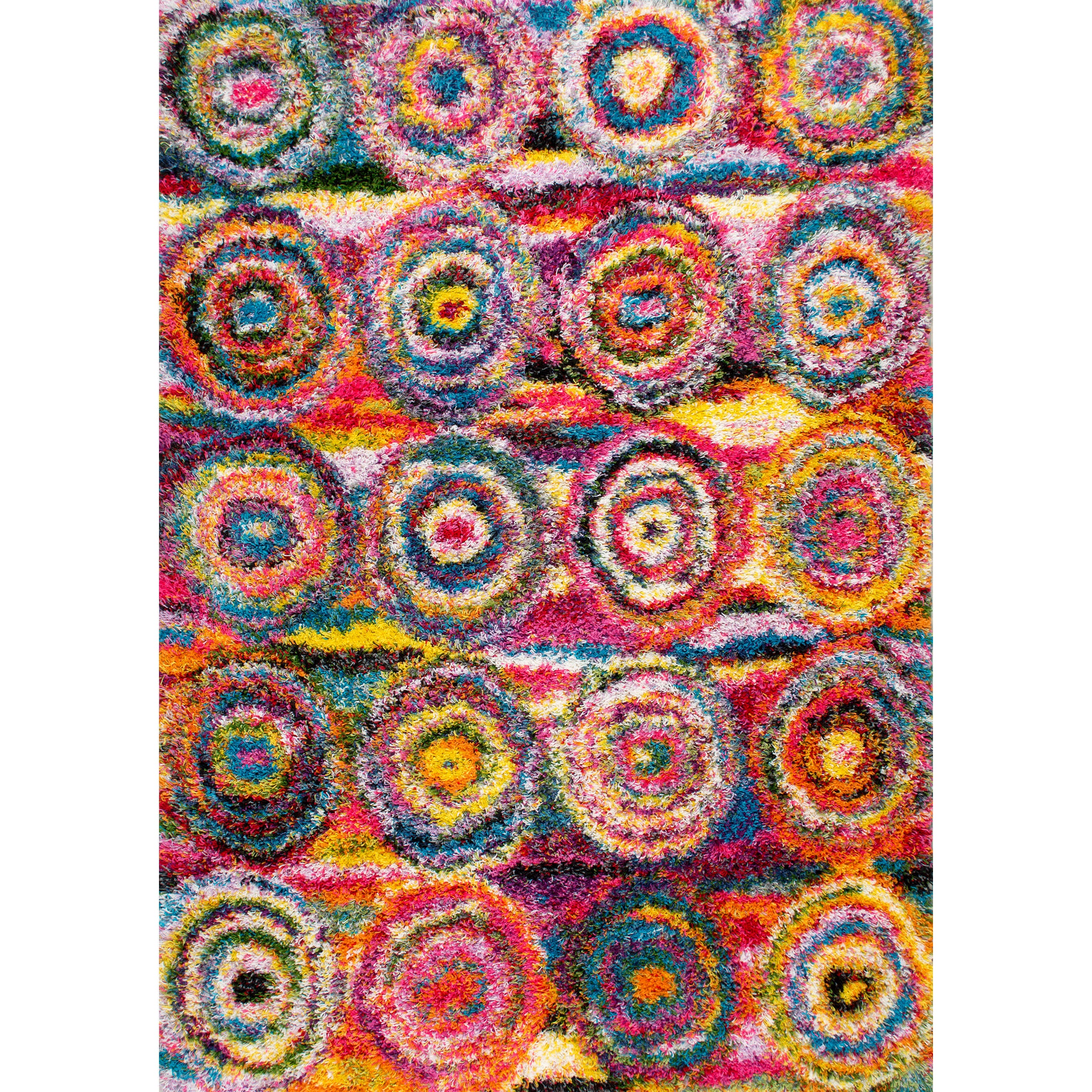 Kindra Circles Shaggy Area Rug