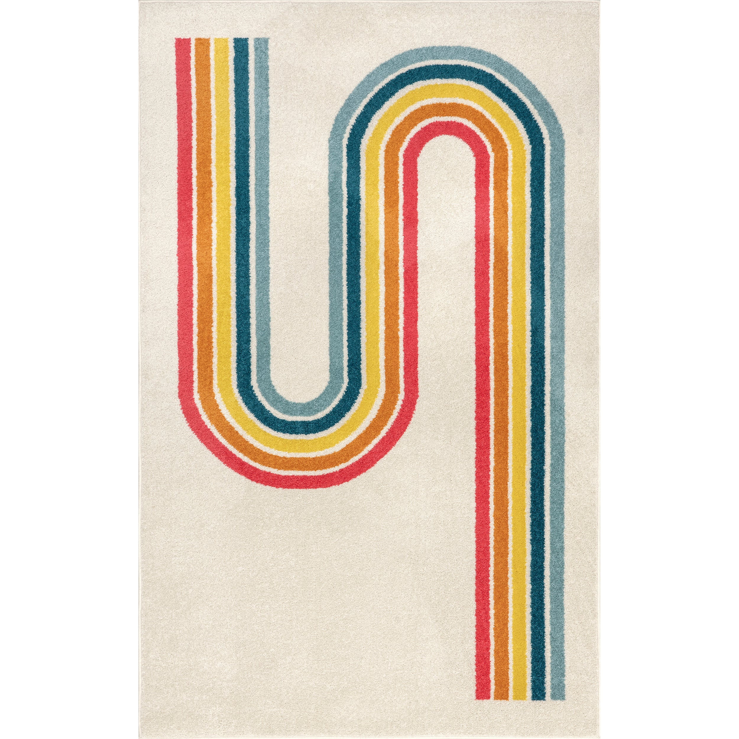 Rainbow Swirl Kids Area Rug