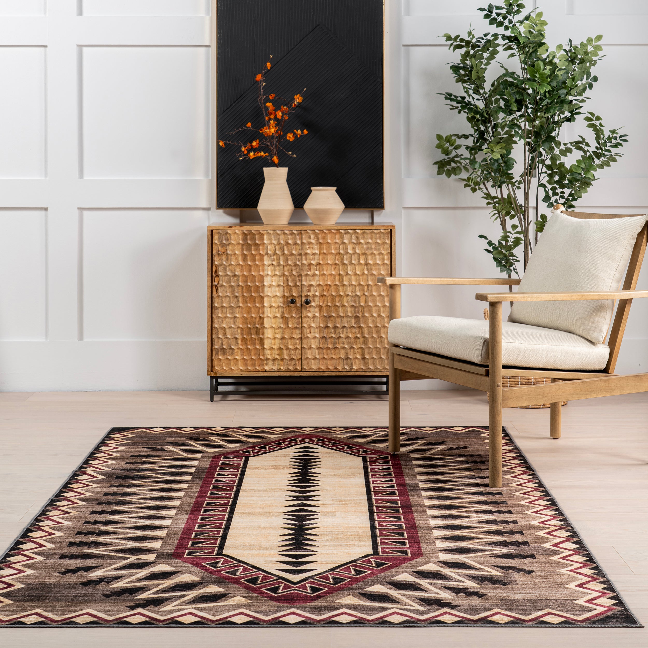 Ida Southwestern Stain-Resistant Machine Washable Area Rug - Image 8