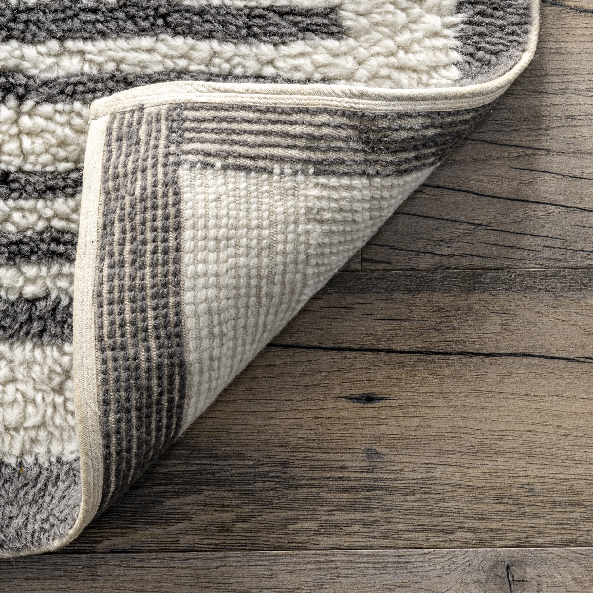 Paneled Pinstripes Wool Washable Area Rug - Image 7