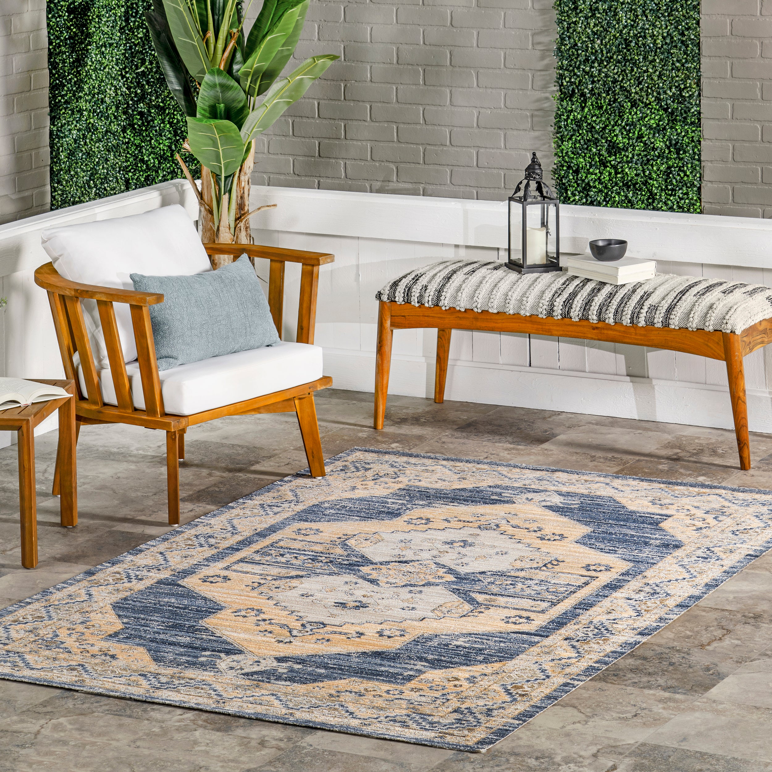 Zazie Traditional Machine Washable Indoor/Outdoor Area Rug - Image 2