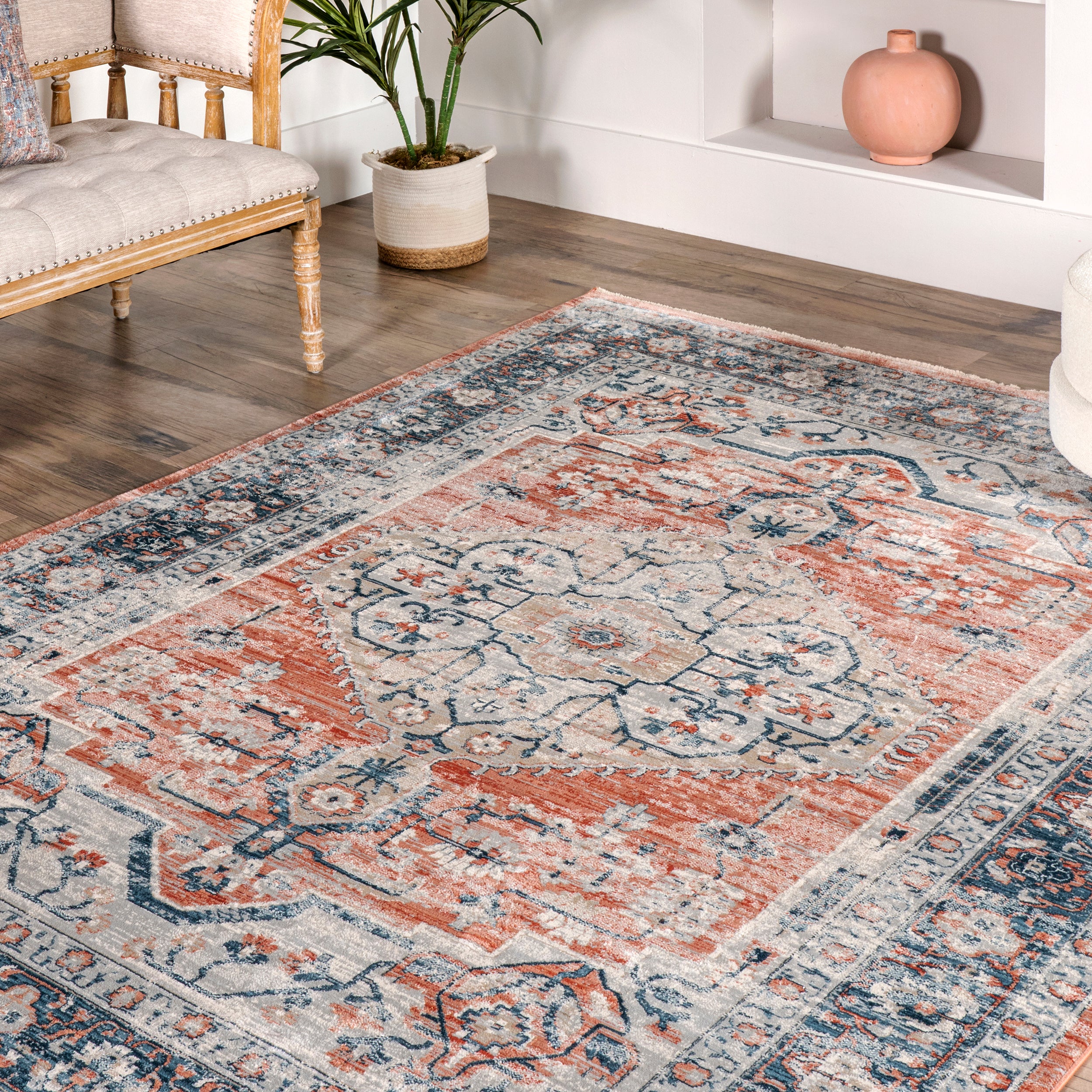 Zara Vintage Medallion Area Rug - Image 9