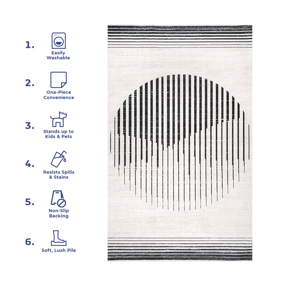Francesca Machine Washable Contemporary Moon Area Rug - Image 12