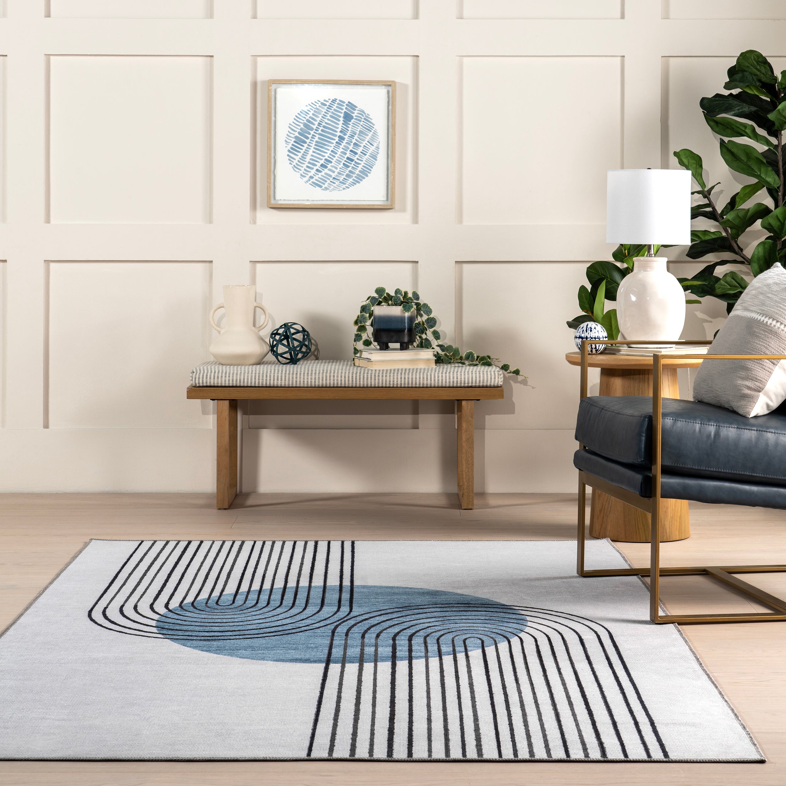 Martine Abstract Sun Machine Washable Area Rug - Image 19