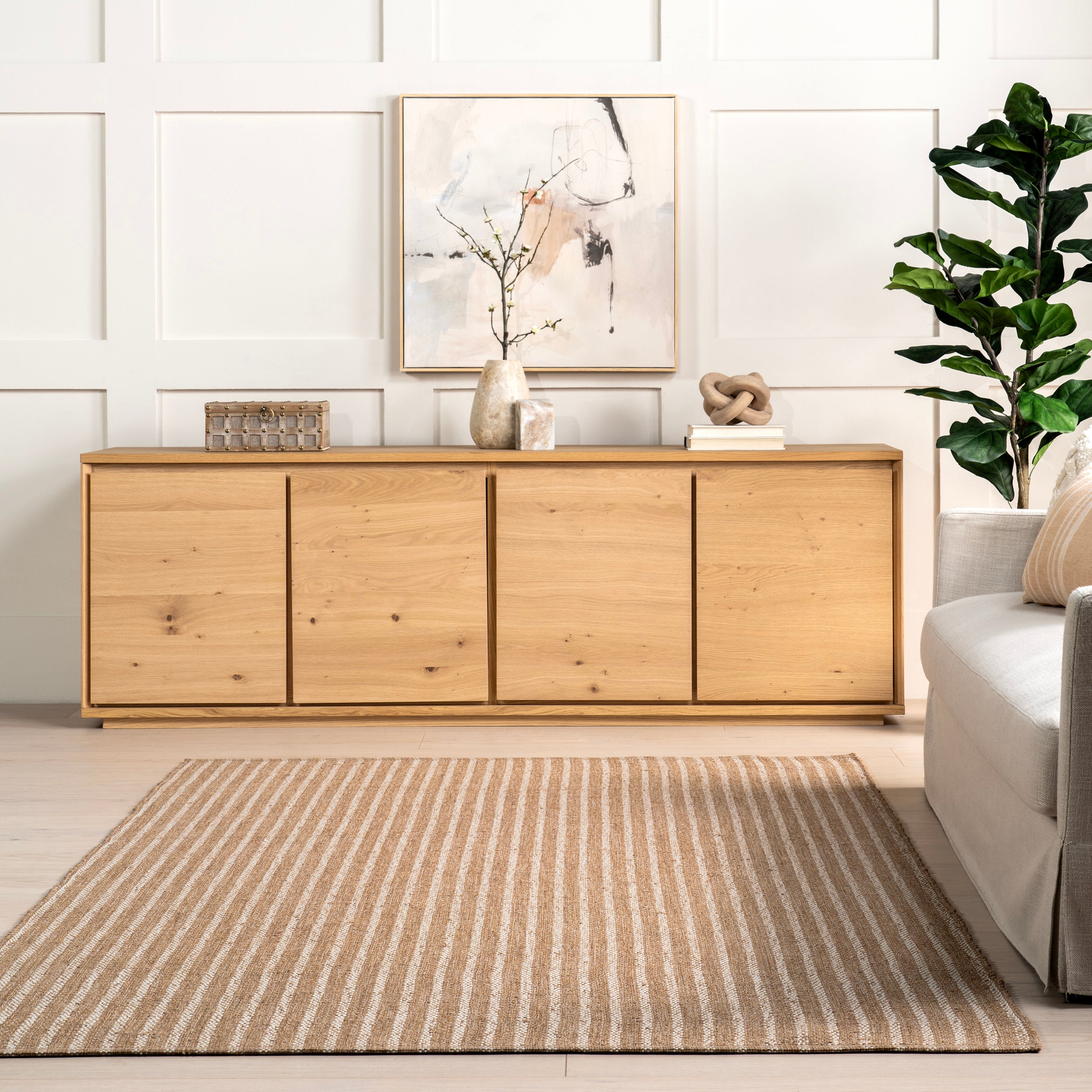 Alia Striped Faux Jute Indoor/Outdoor Area Rug - Image 8