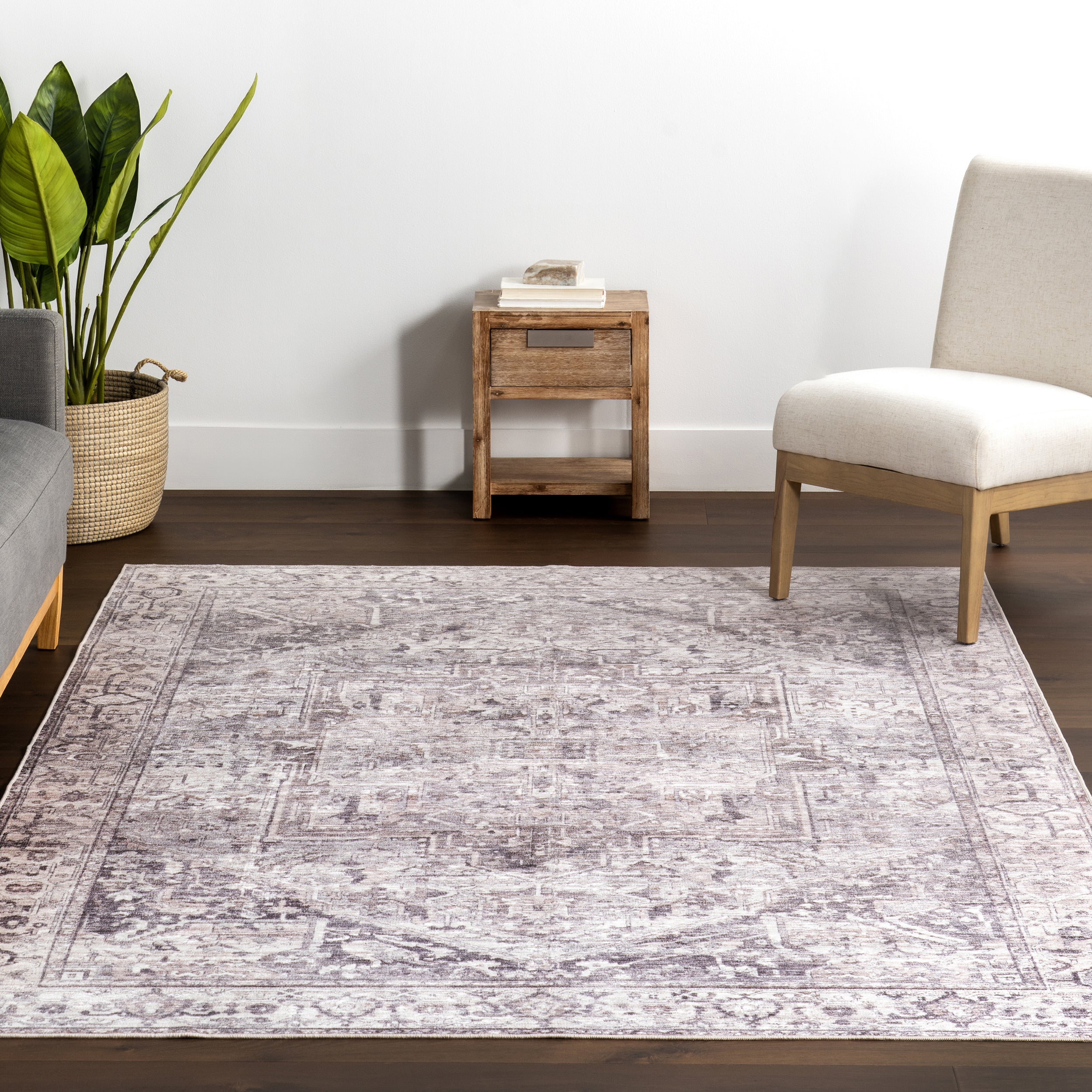 Vita SplashGuard Vintage Medallion Machine Washable Area Rug - Image 9