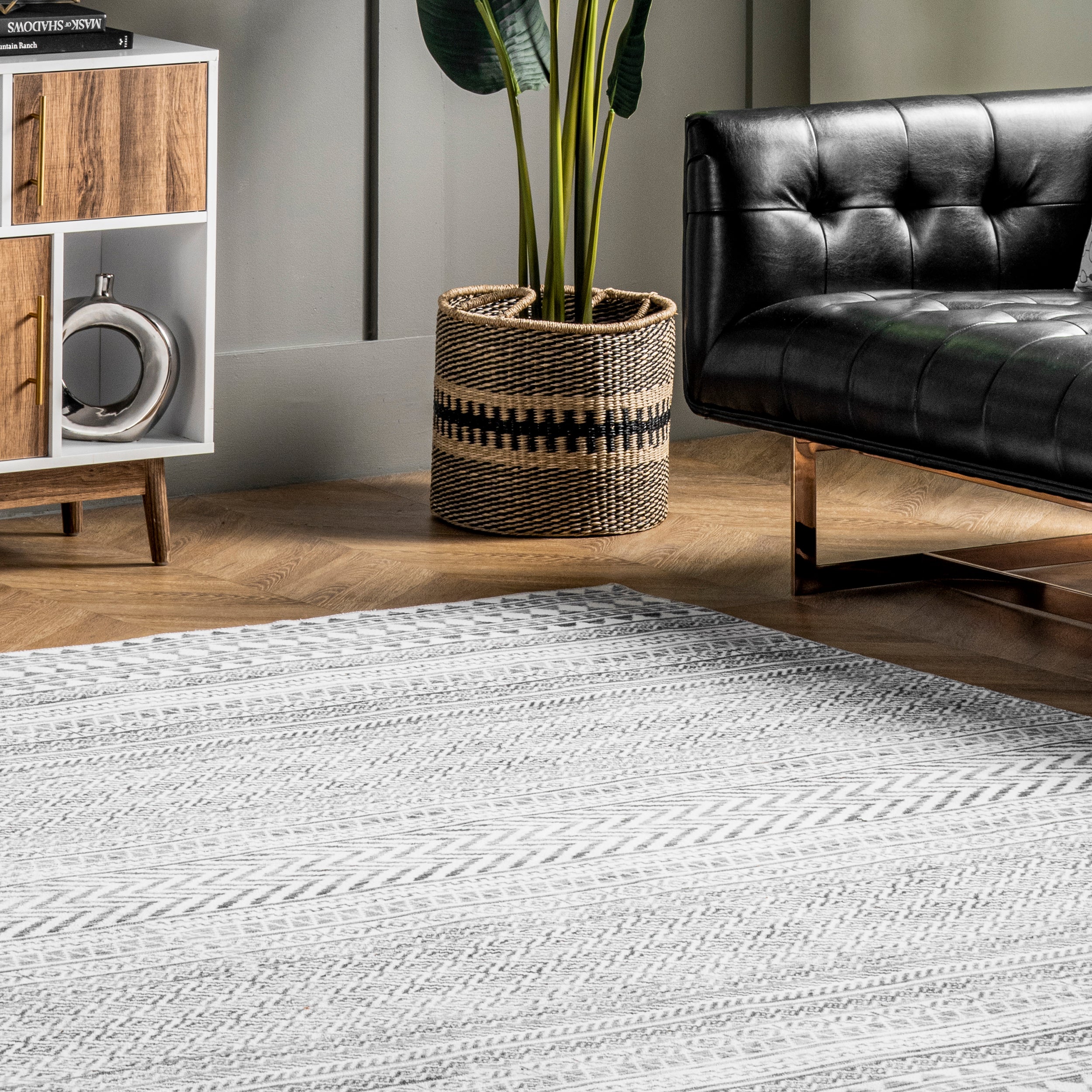 Kira Machine Washable Tribal Geometric Area Rug - Image 9